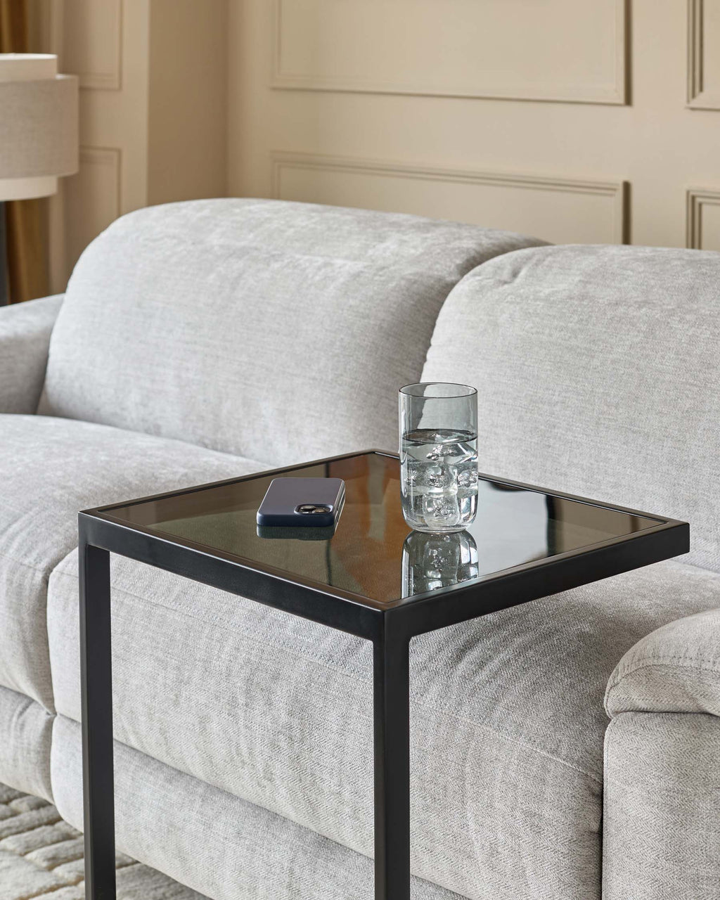 Ezra Smoked Glass Tray Table