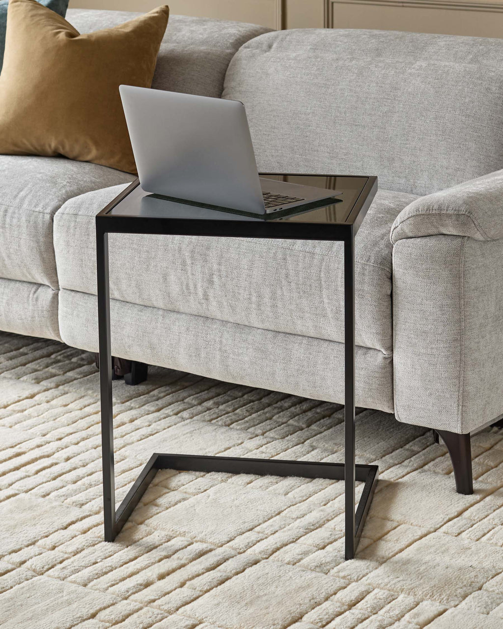 Ezra Smoked Glass Tray Table