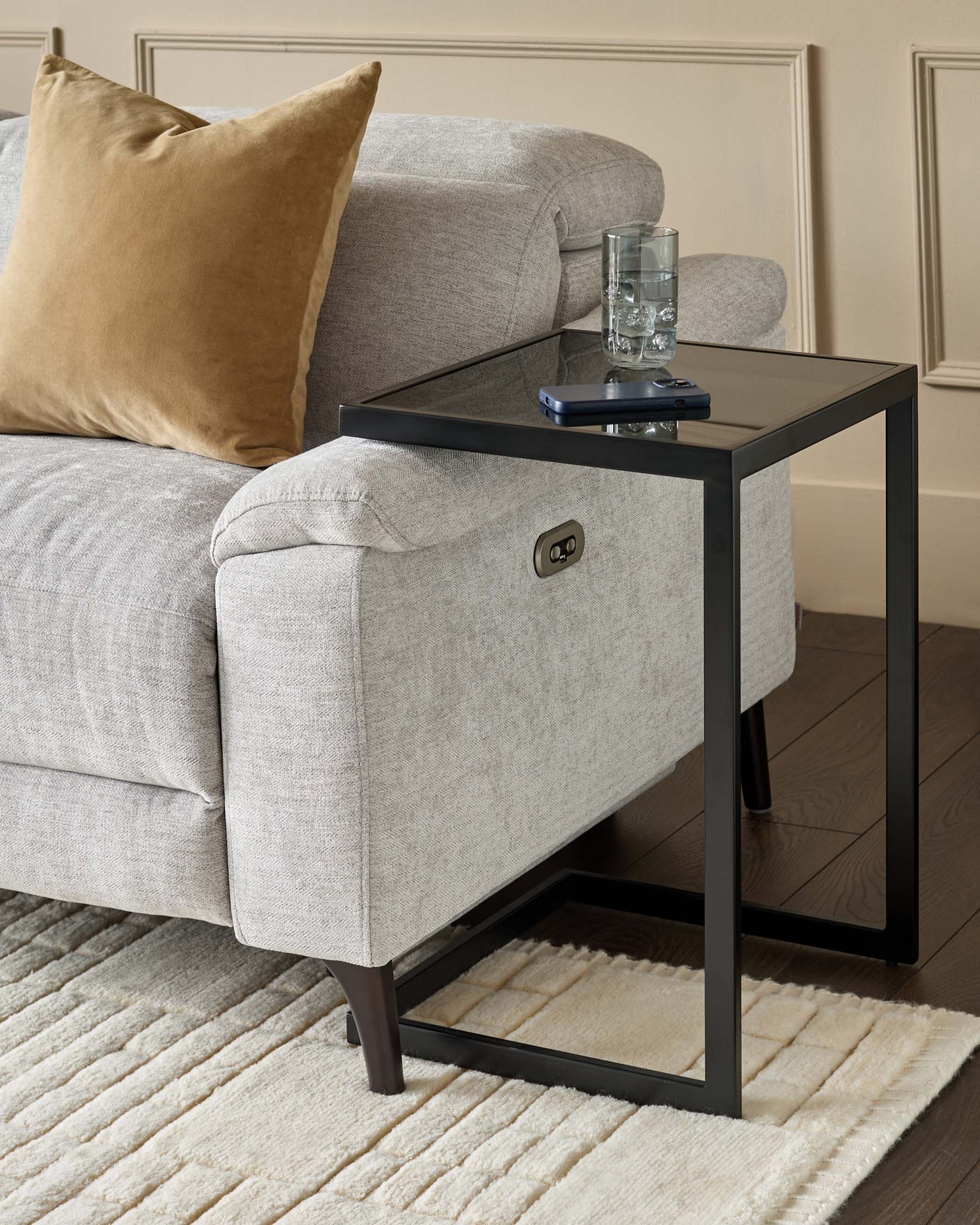 Ezra Smoked Glass Tray Table