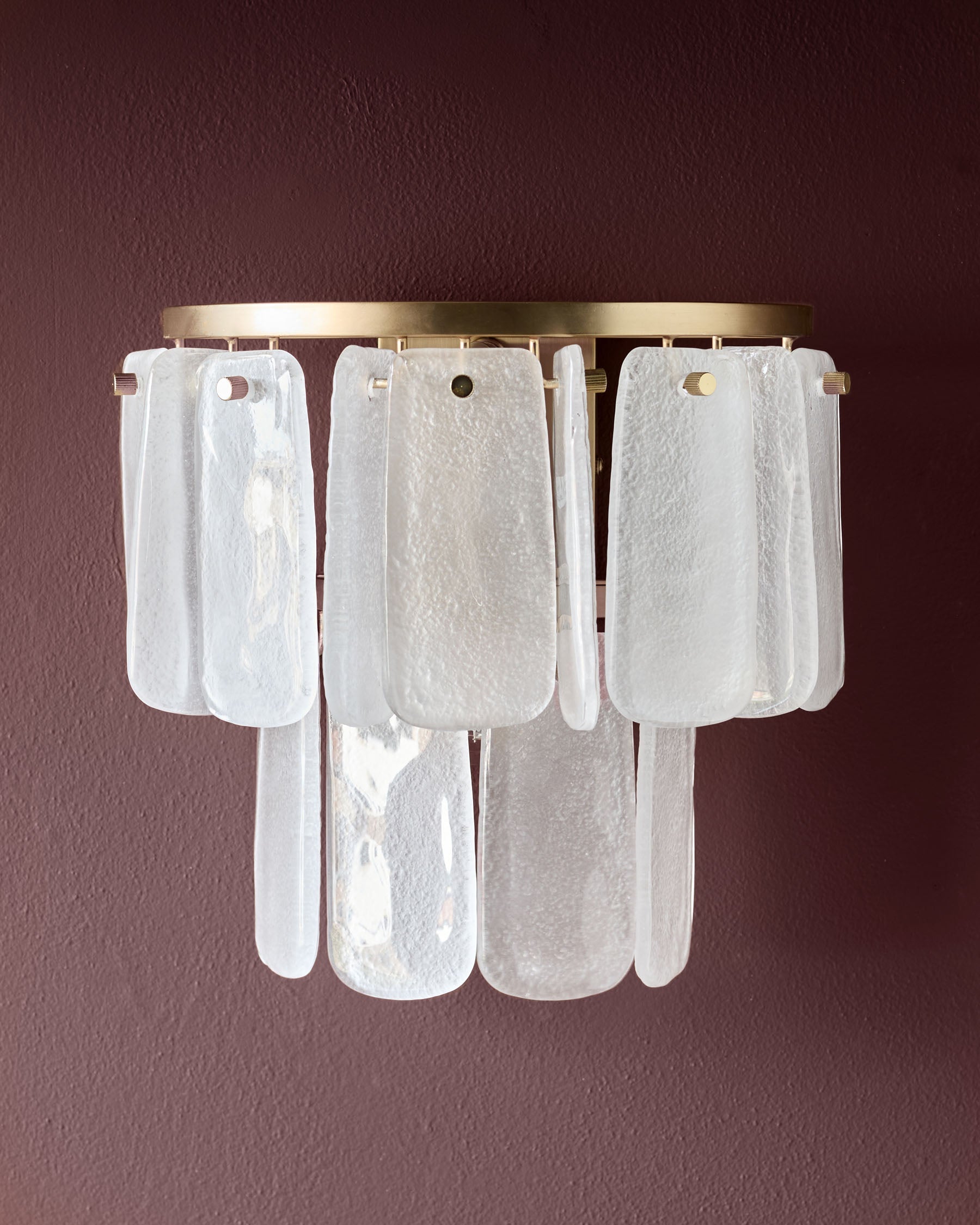 Estelle white glass wall light