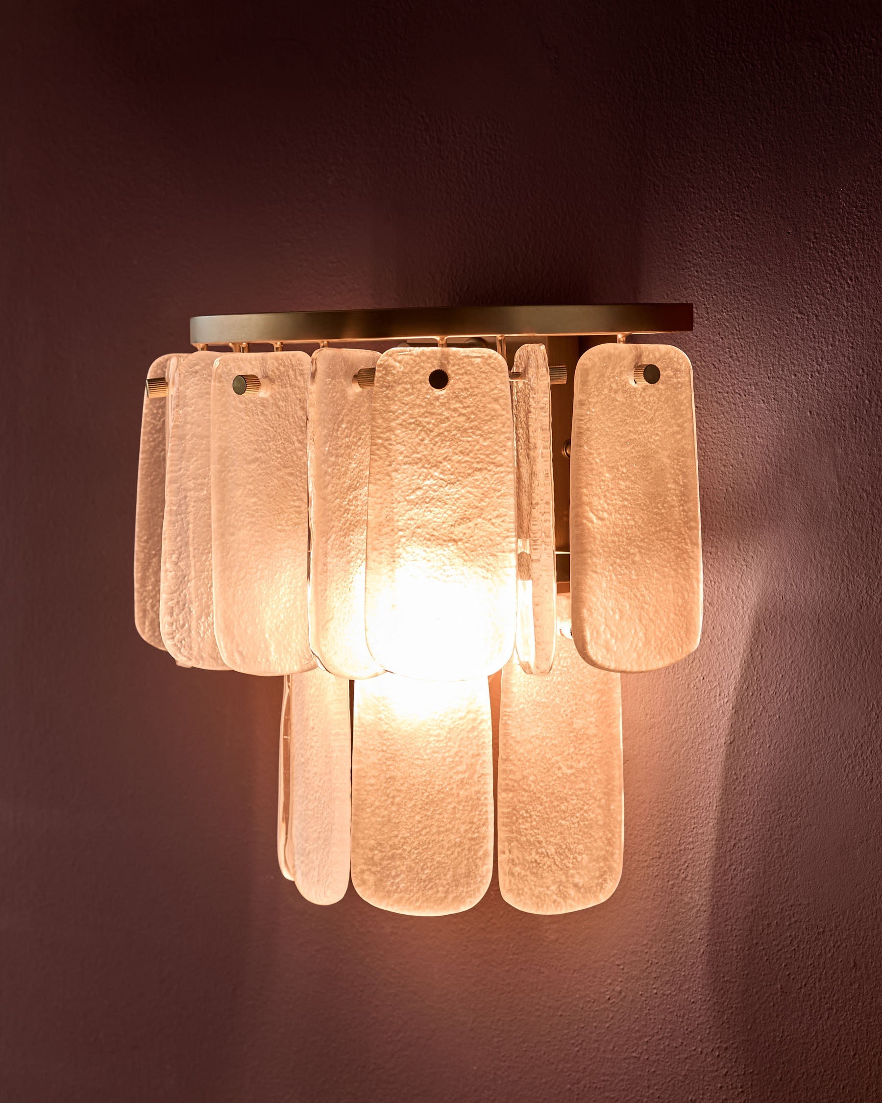 Estelle white glass wall light