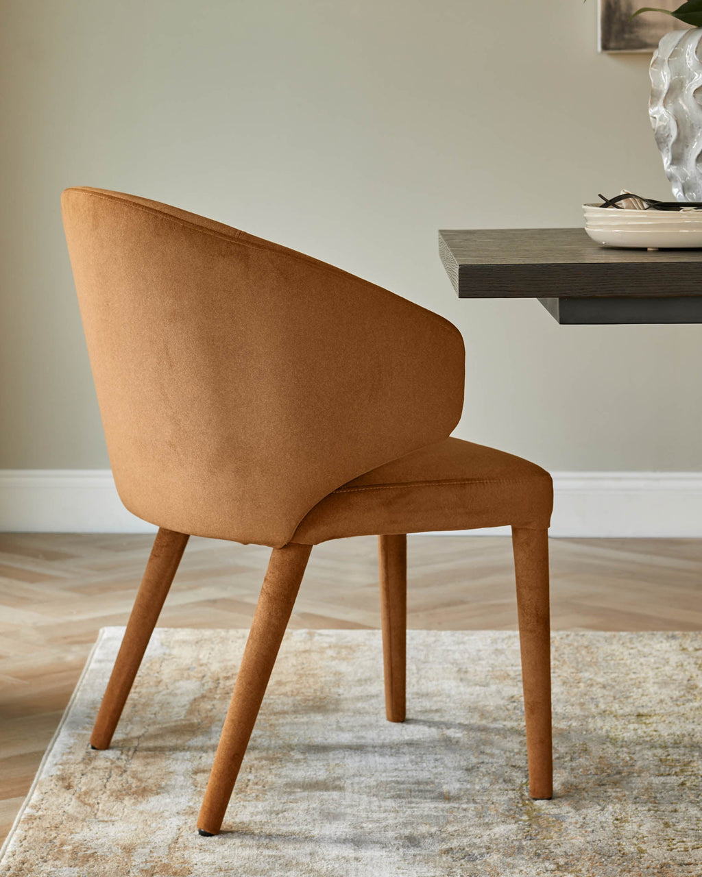 Ethan caramel fabric dining chair