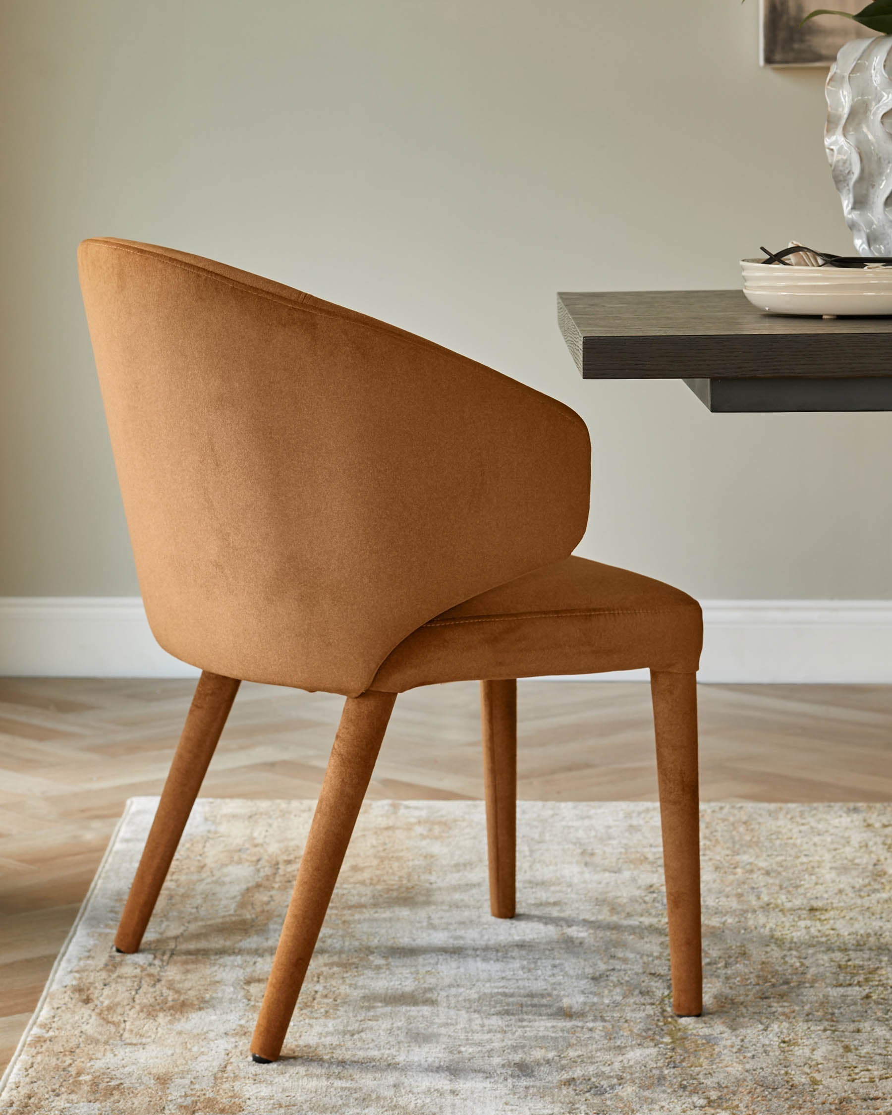Ethan caramel fabric dining chair