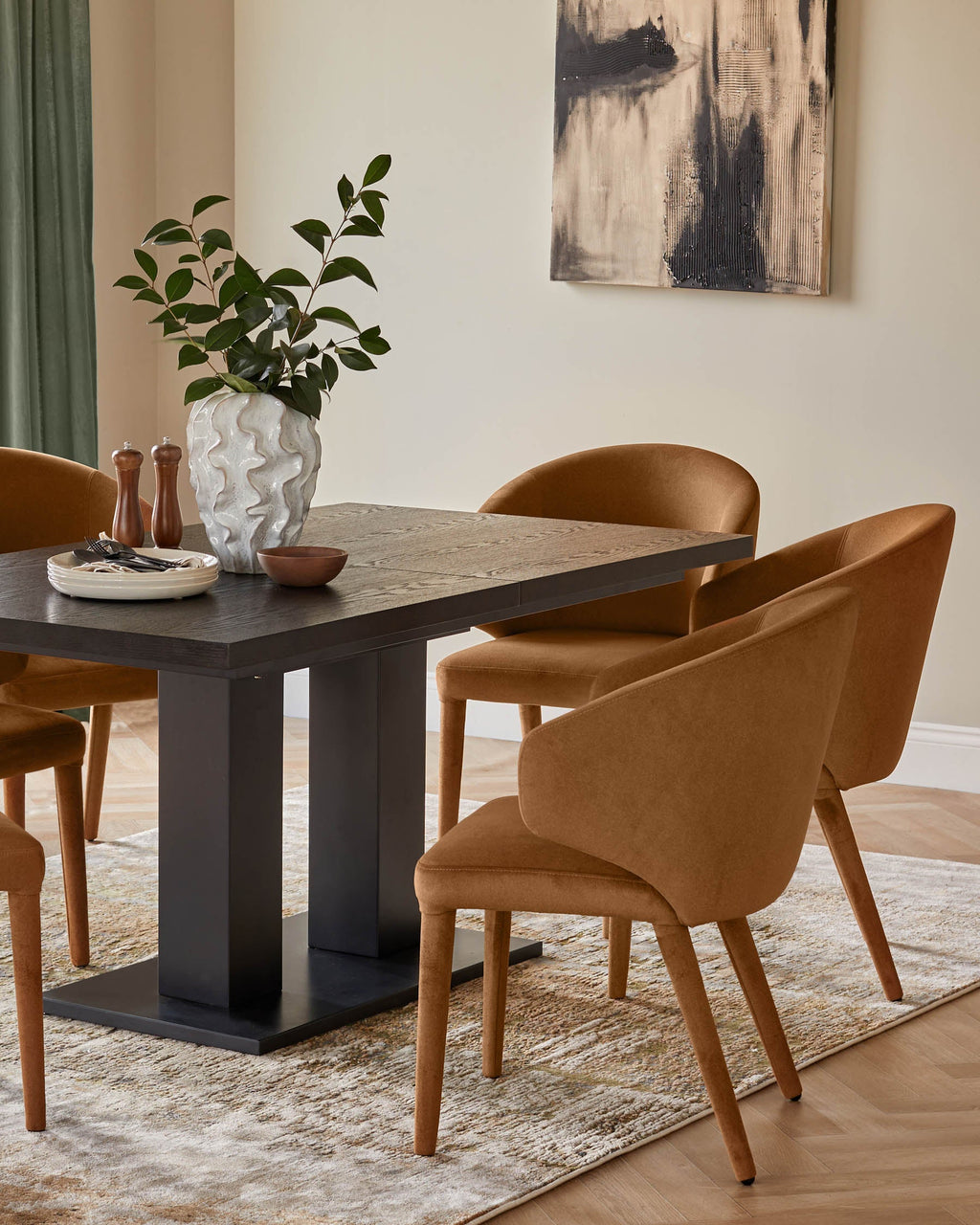 Ethan caramel fabric dining chair