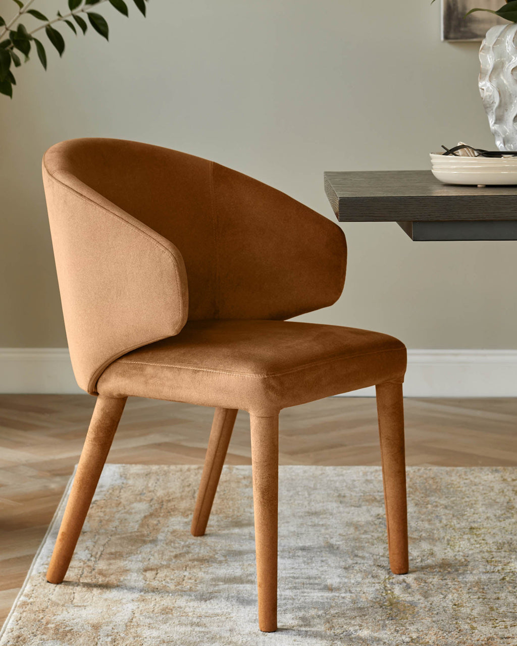 Ethan caramel fabric dining chair