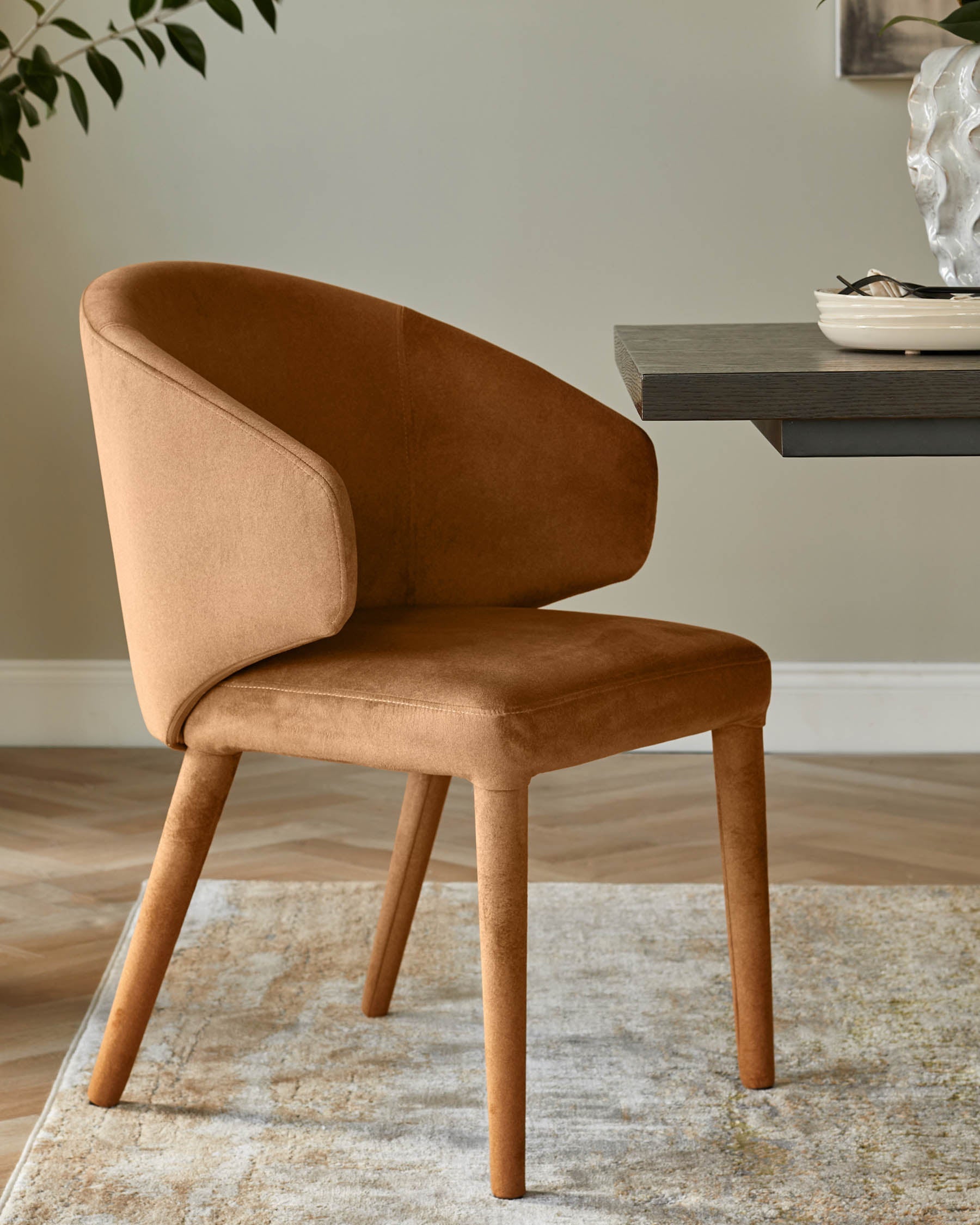 Ethan caramel fabric dining chair