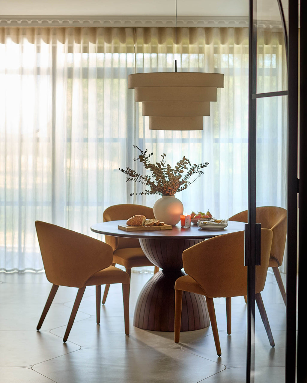 Ethan caramel fabric dining chair