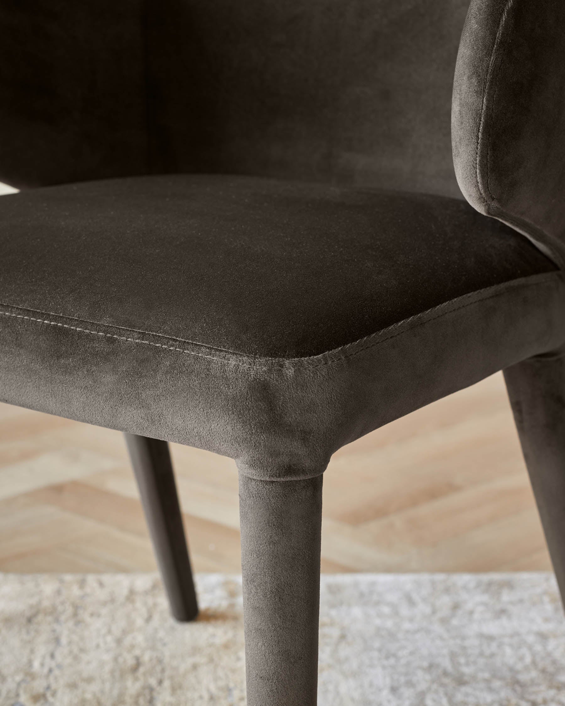 Ethan dark mocha velvet dining chair