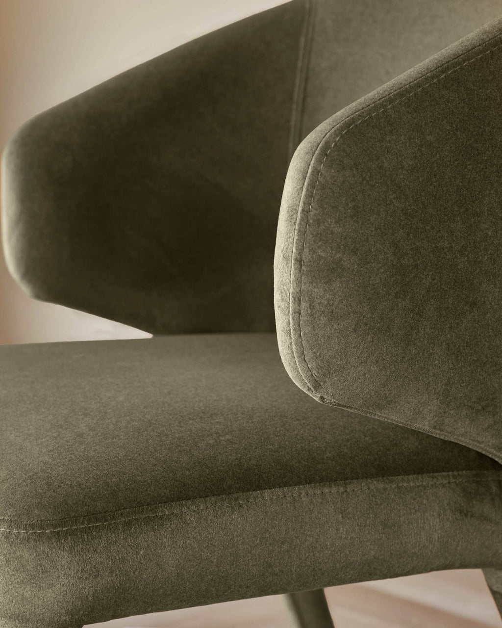 Ethan olive green velvet dining chair