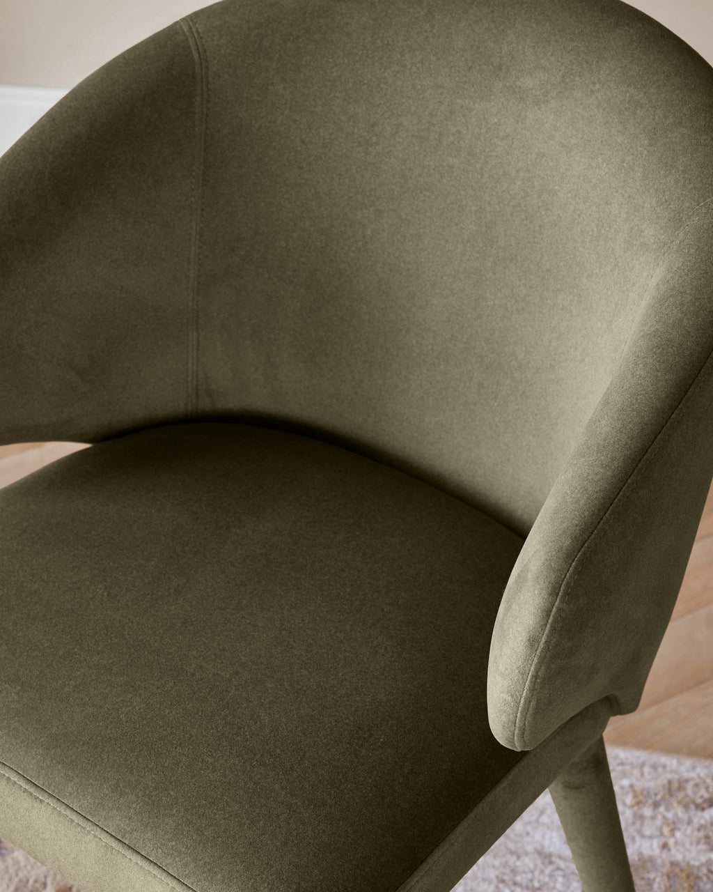 Ethan olive green velvet dining chair