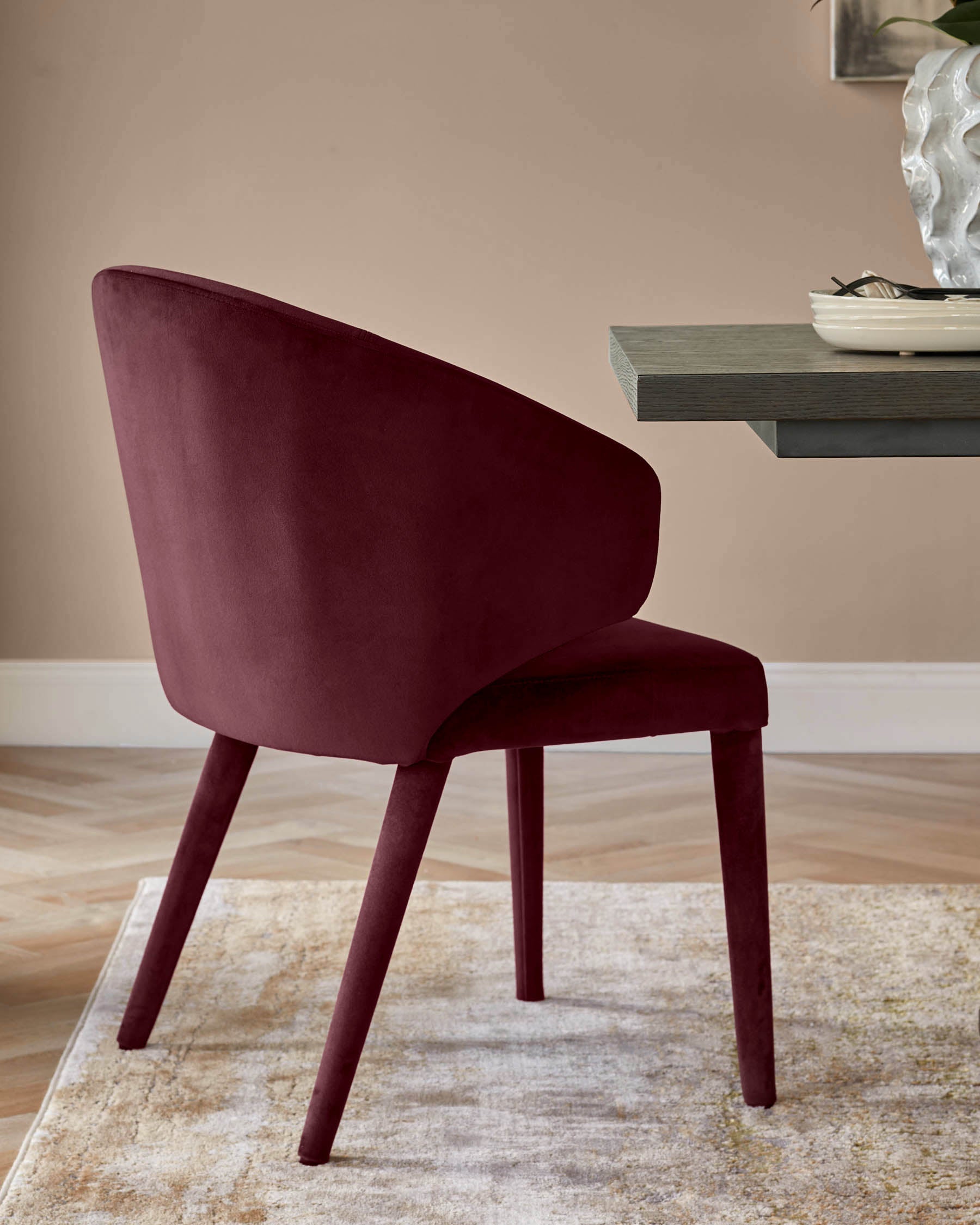 Ethan plum velvet dining chair