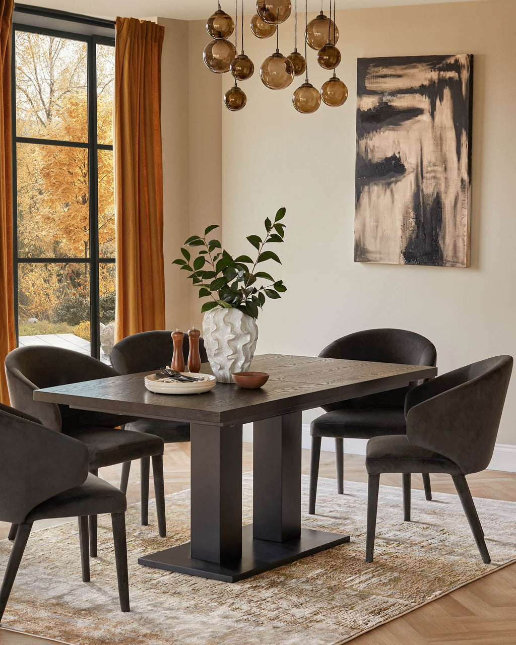 Morgan 6 to 8 Seat Extending Dark Oak Dining Table