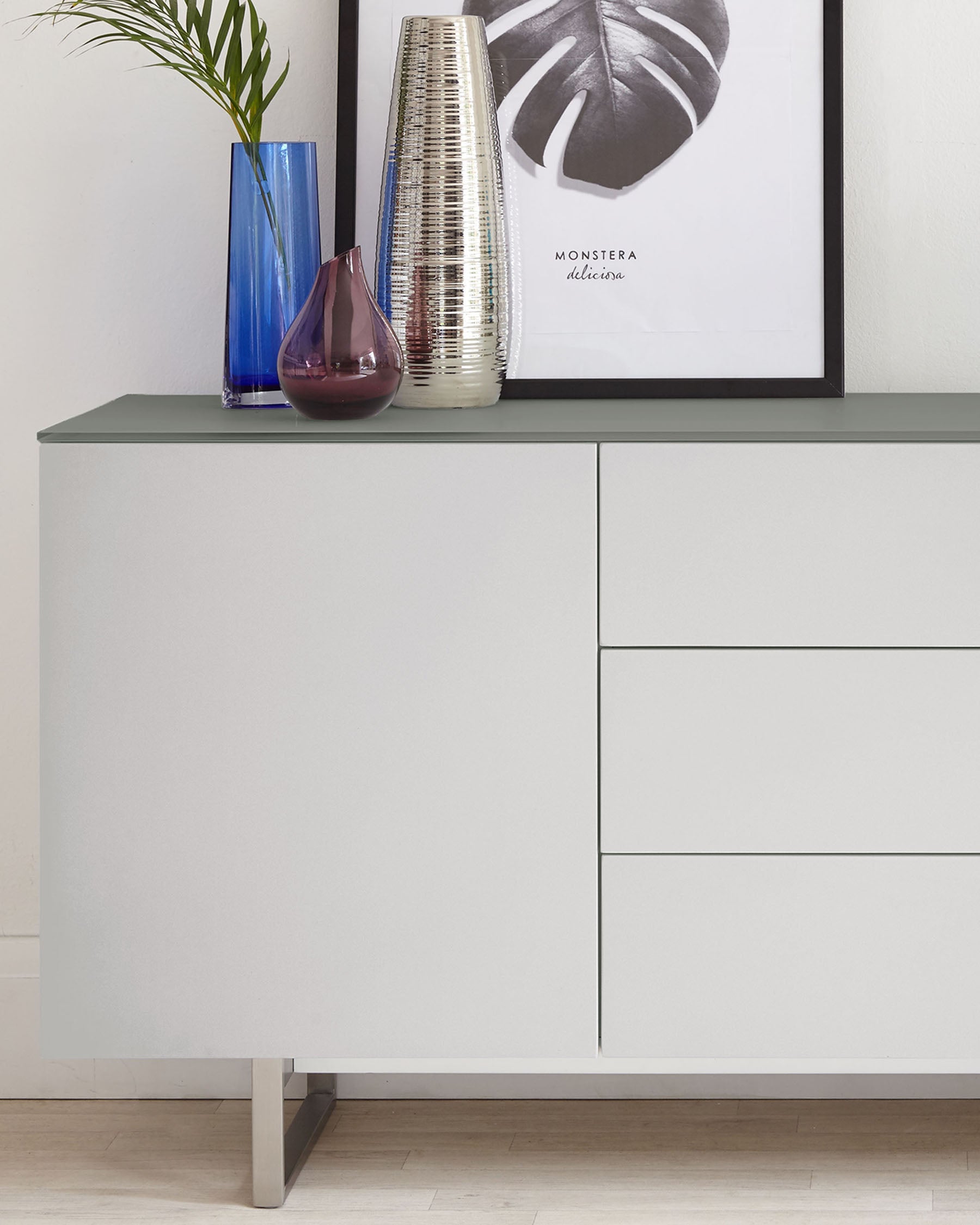 Eve Matt Grey & Frosted Glass Sideboard