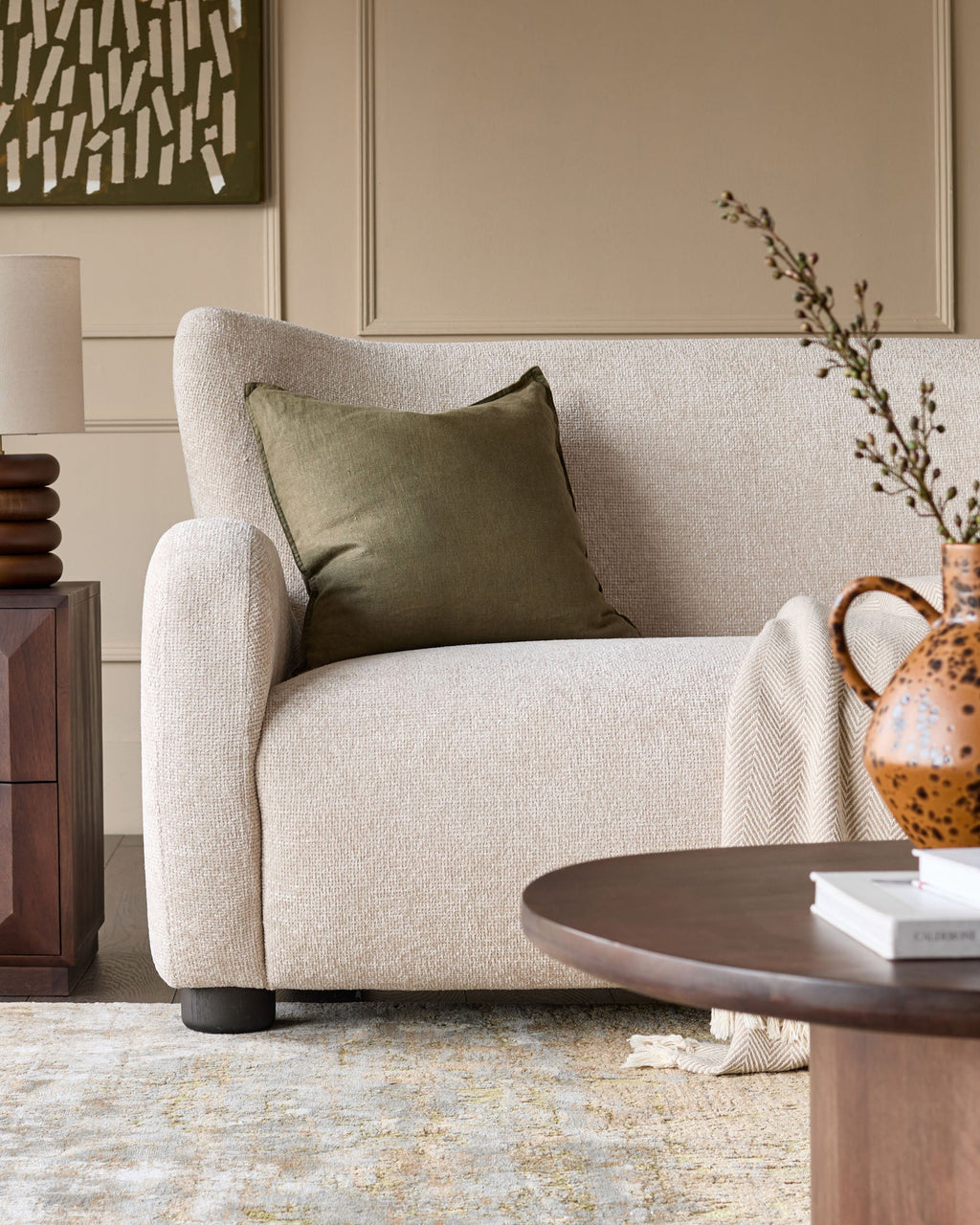 Evelyn natural chunky weave 2 seater sofa