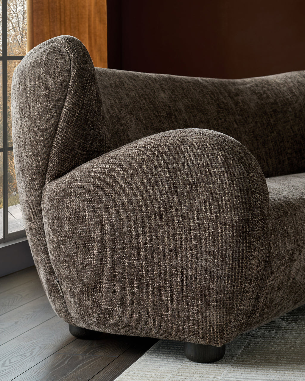 Evelyn mocha fabric 2 seater sofa
