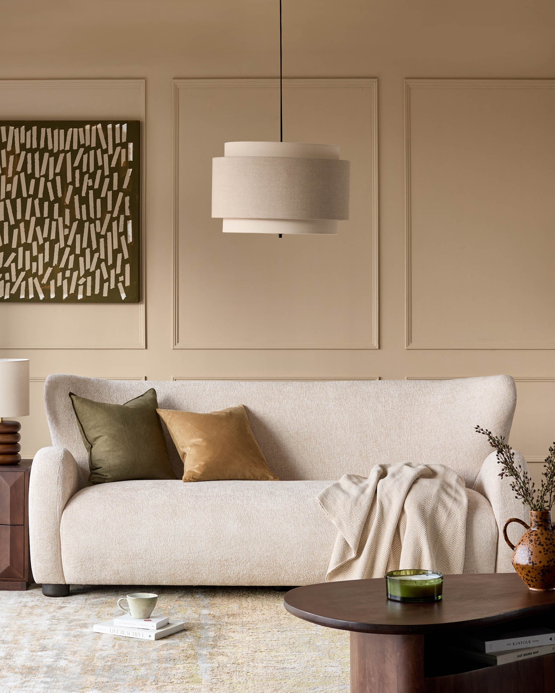 Evelyn natural chunky weave 3 seater sofa