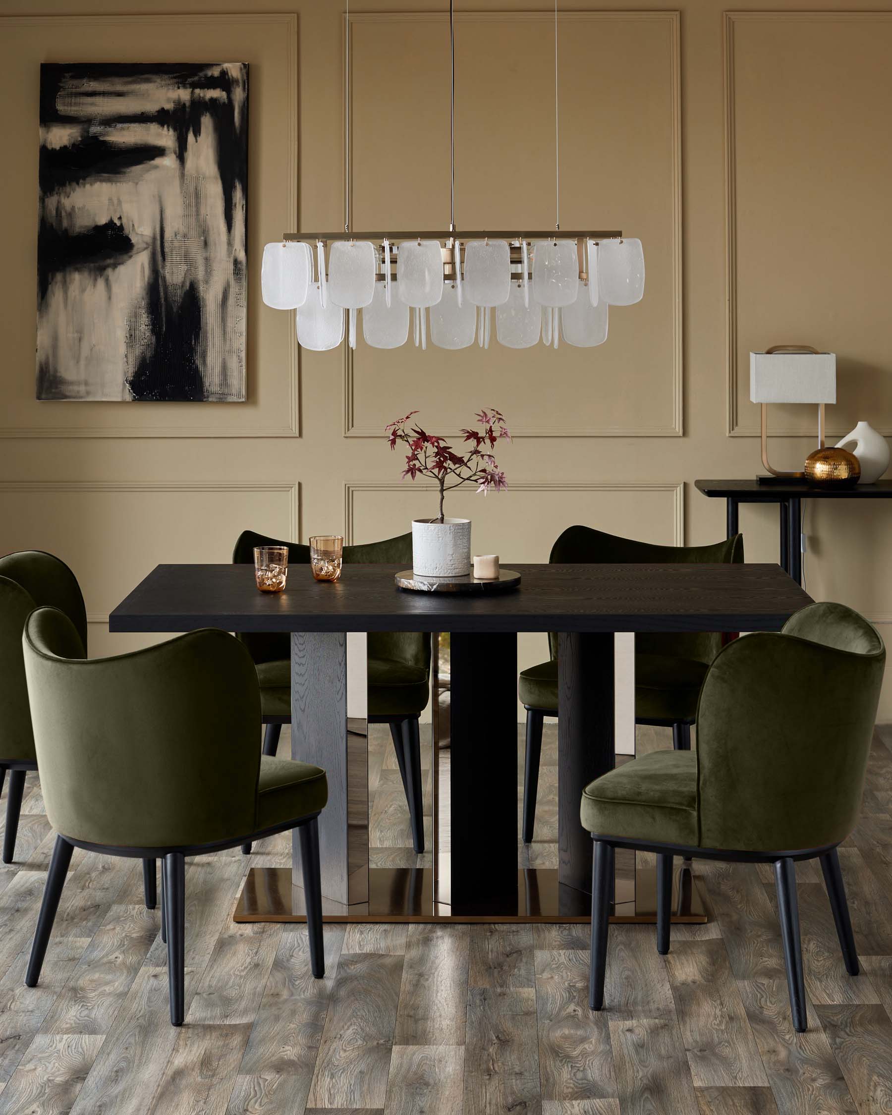 Evelyn olive green velvet dining chair