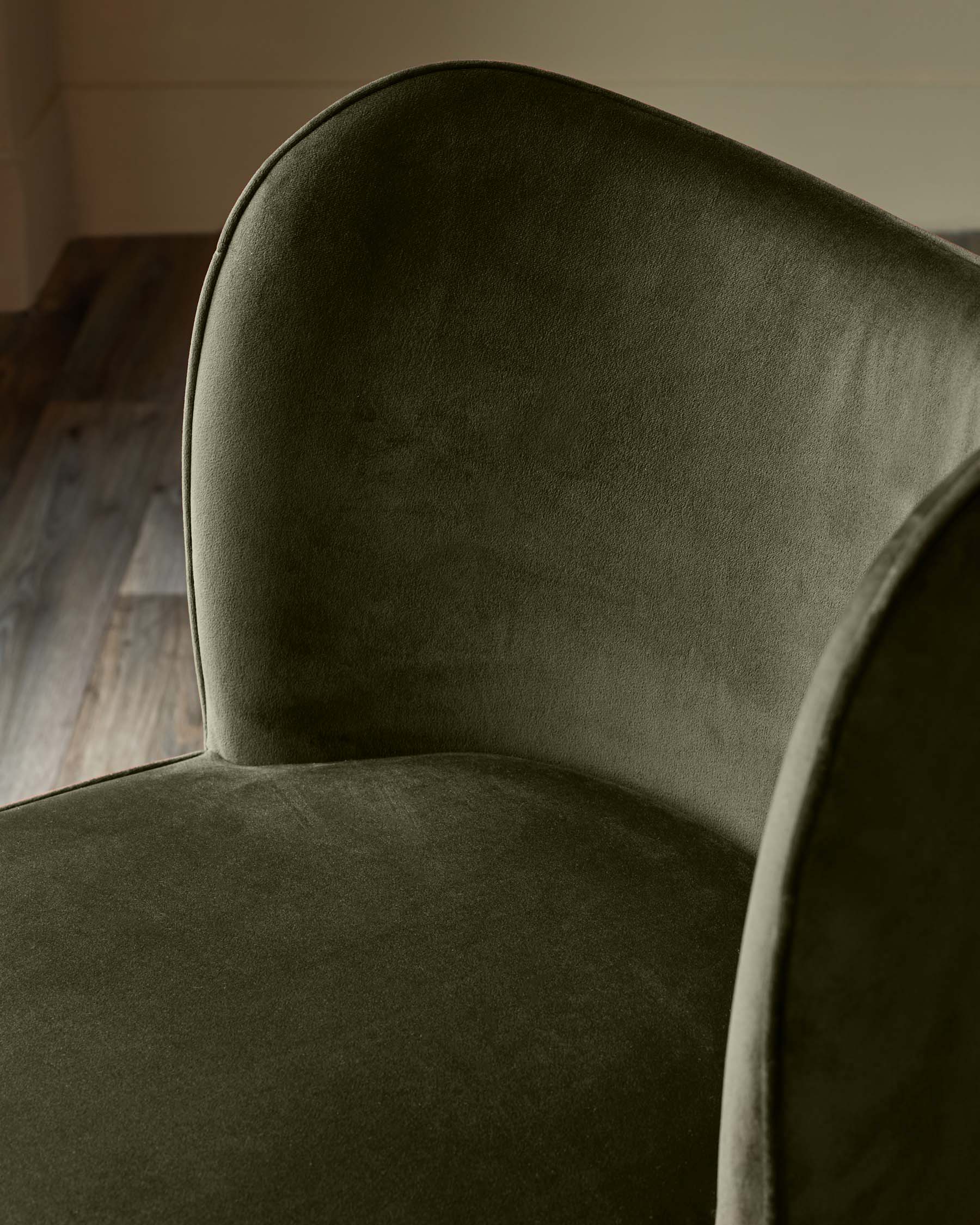 Evelyn olive green velvet dining chair
