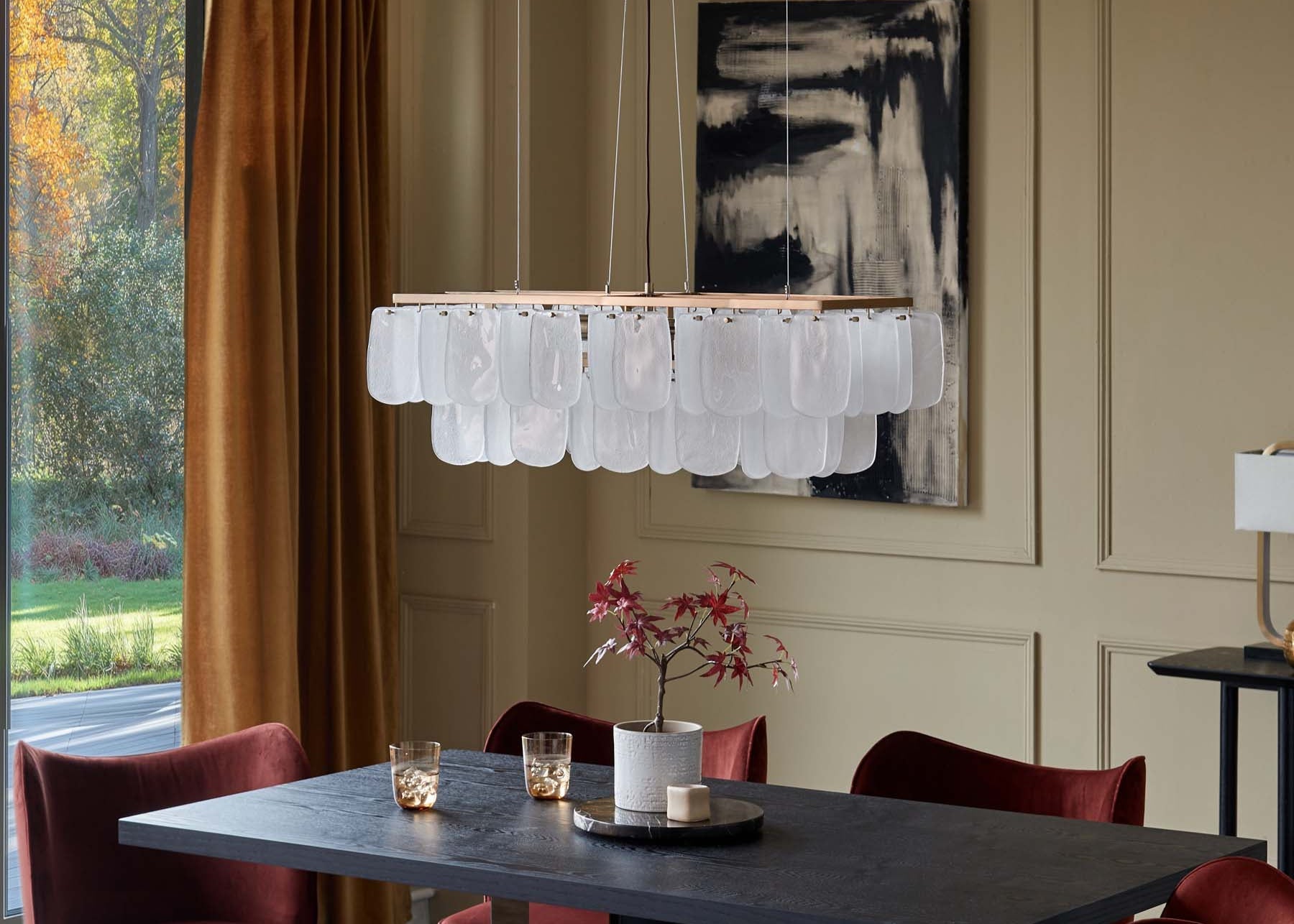 Evelyn toffee red velvet dining chair