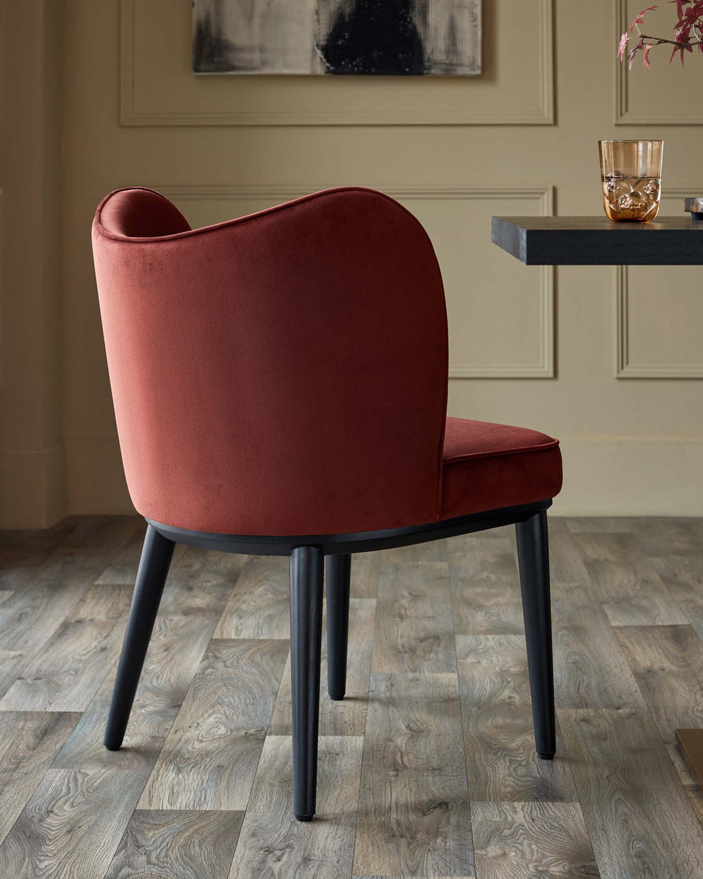 Evelyn toffee red velvet dining chair