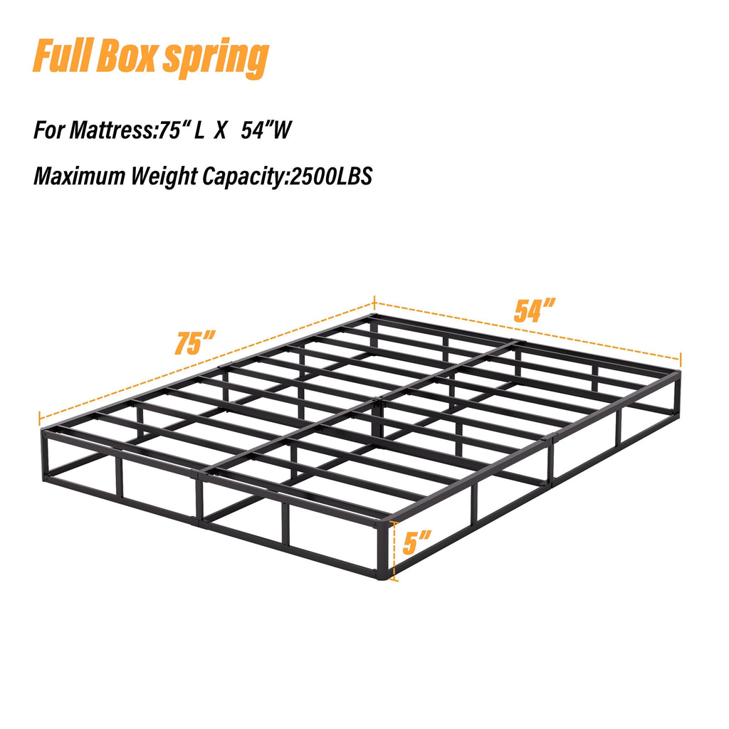 5 Inch Low Profile Metal Spring, Heavy Duty Structure with Grey Cover