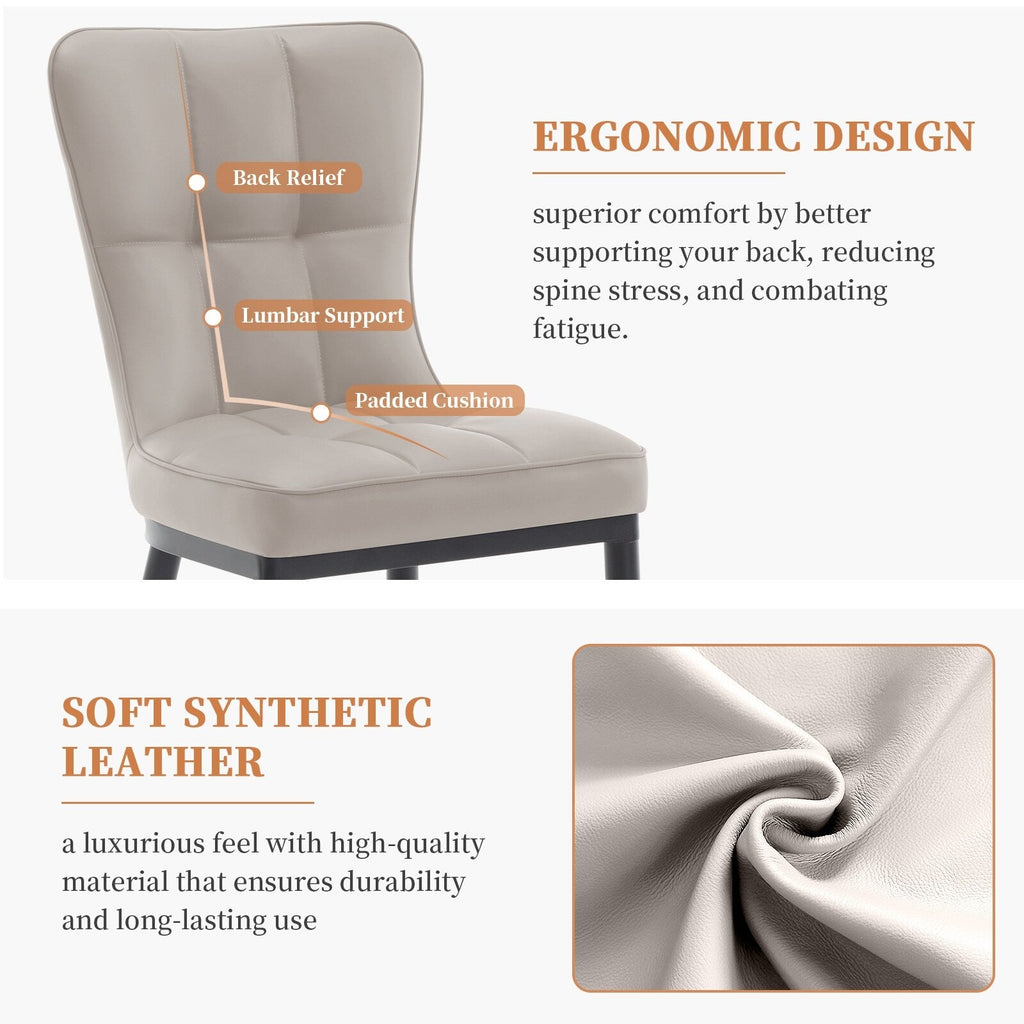 Faux Leather Upholstered Dining Chairs Set of 2/4