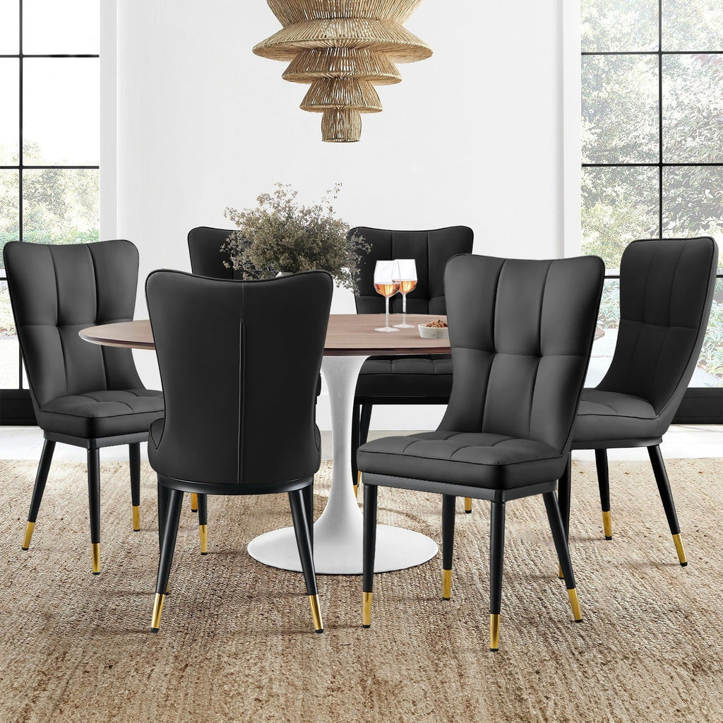 Faux Leather Upholstered Dining Chairs Set of 2/4