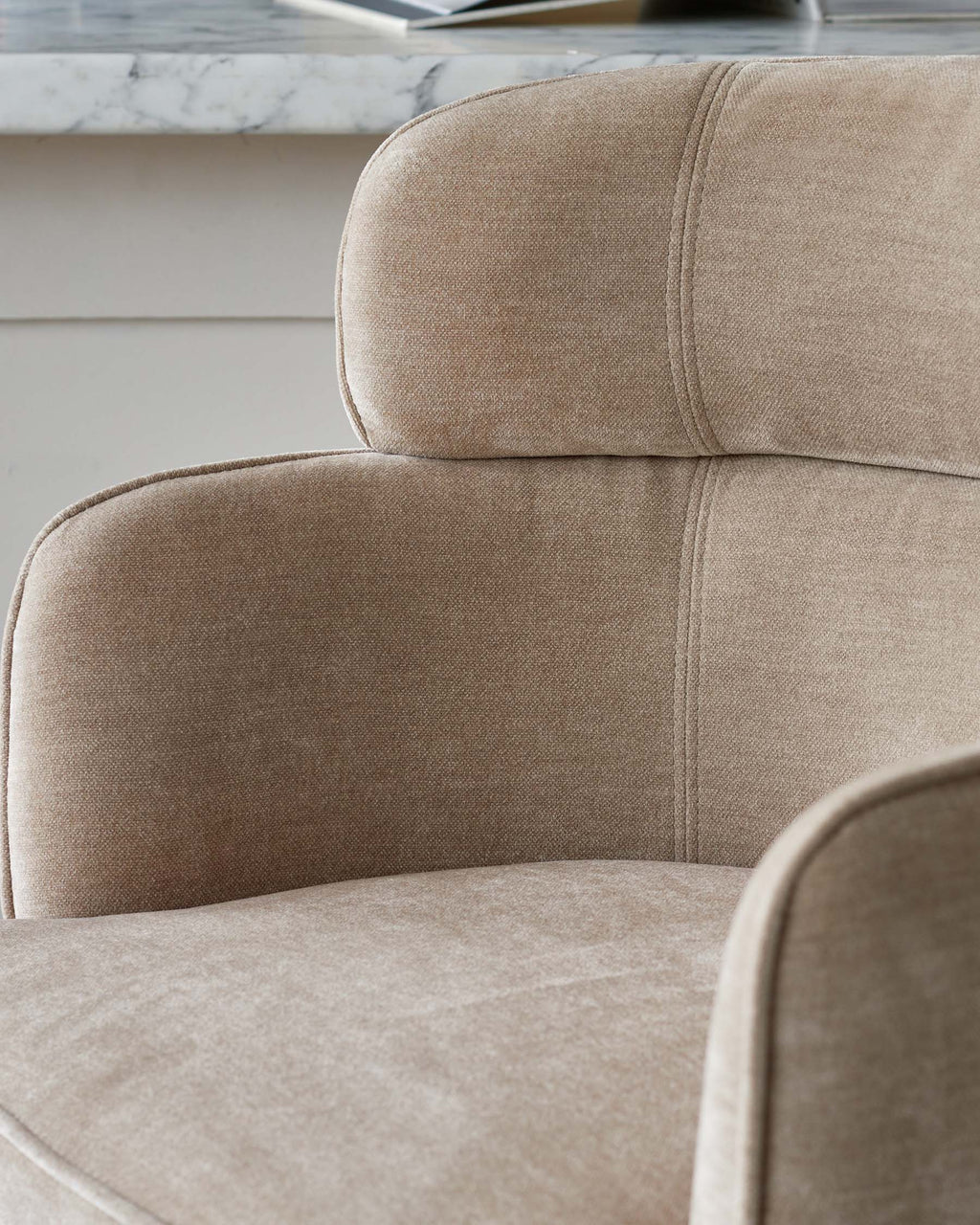 Felix champagne chenille bar stool