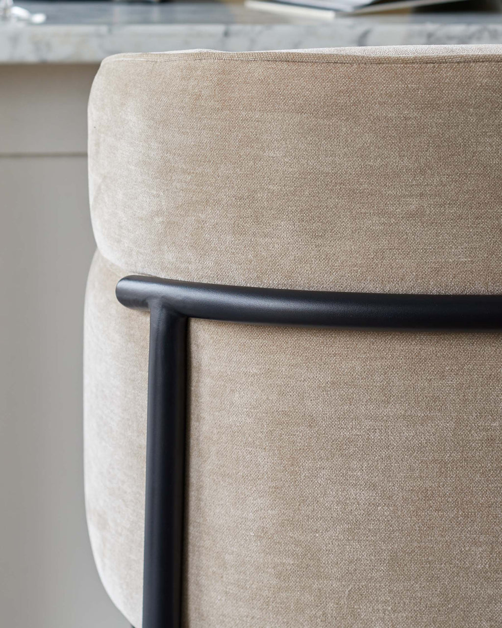 Felix champagne chenille bar stool