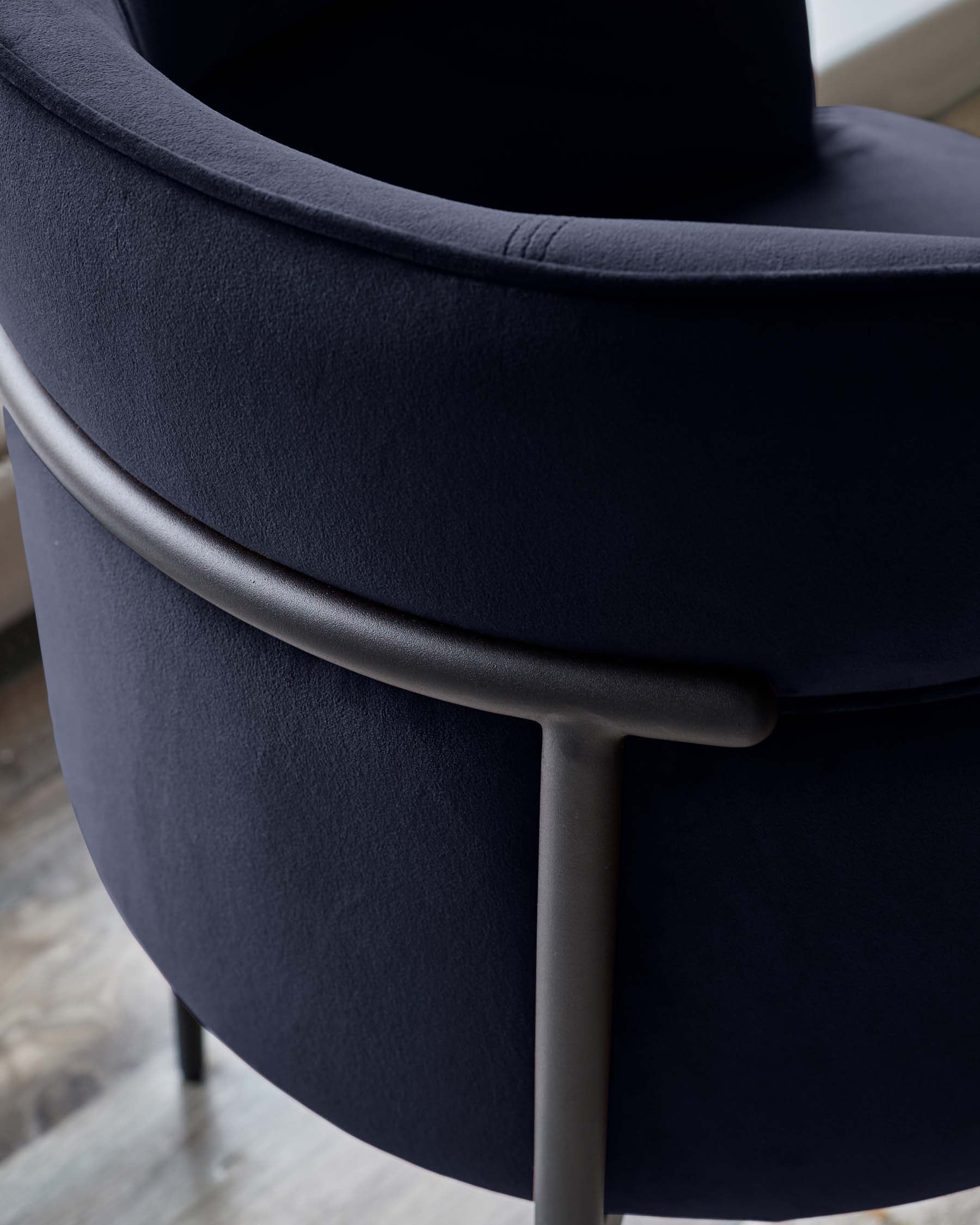 Felix dark navy velvet dining chair