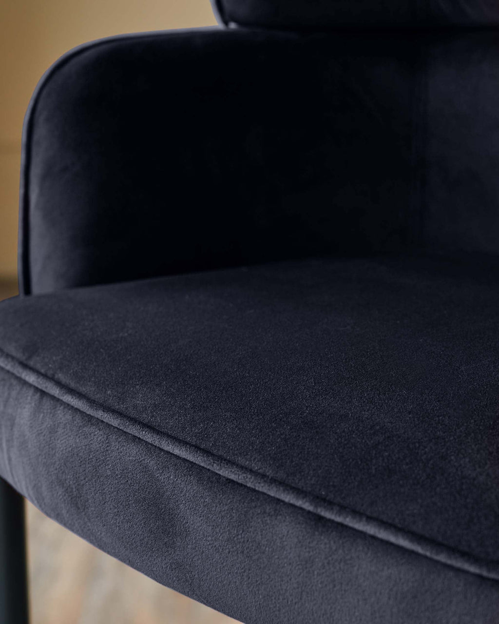 Felix dark navy velvet bar stool