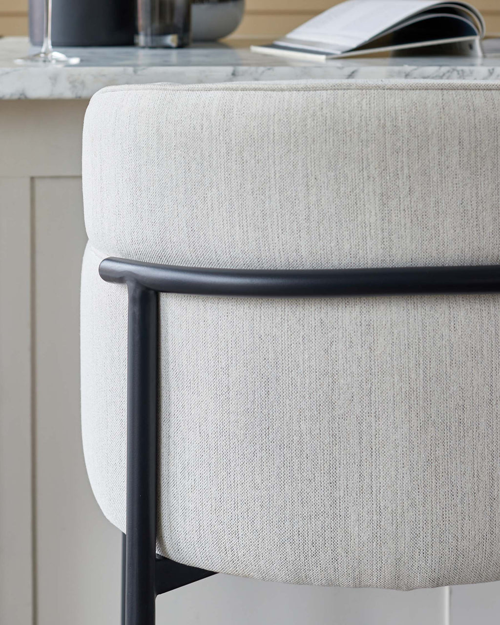 Felix ivory dual tone fabric bar stool
