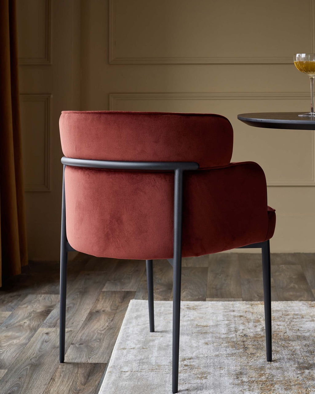 Felix toffee red velvet dining chair
