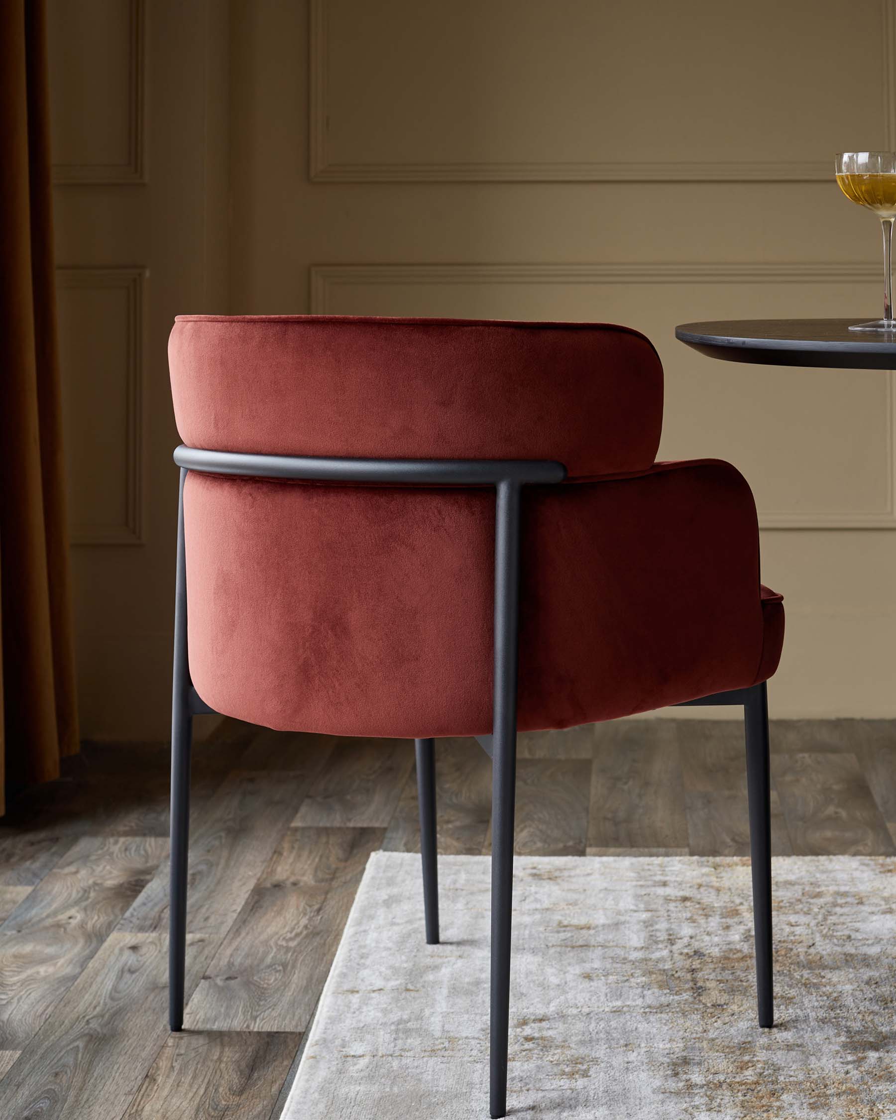 Felix toffee red velvet dining chair