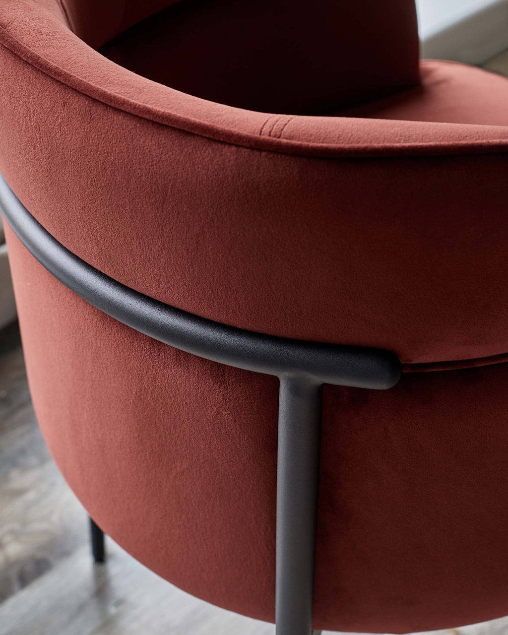 Felix toffee red velvet dining chair
