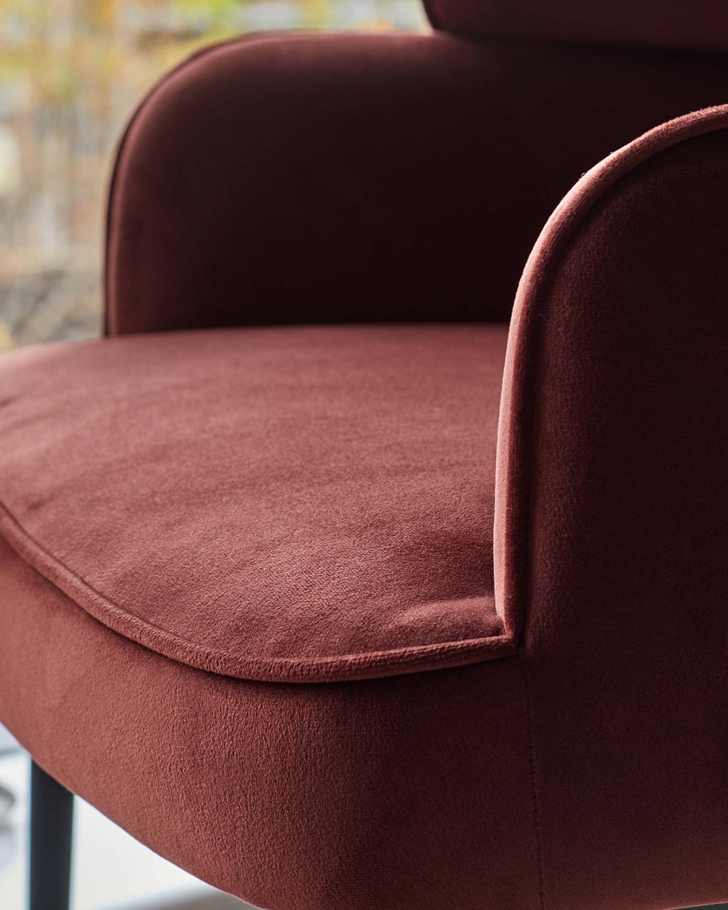 Felix toffee red velvet dining chair
