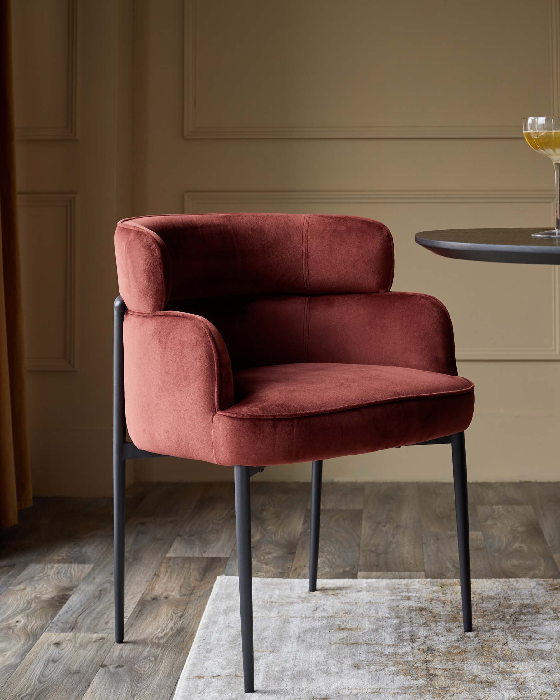 Felix toffee red velvet dining chair