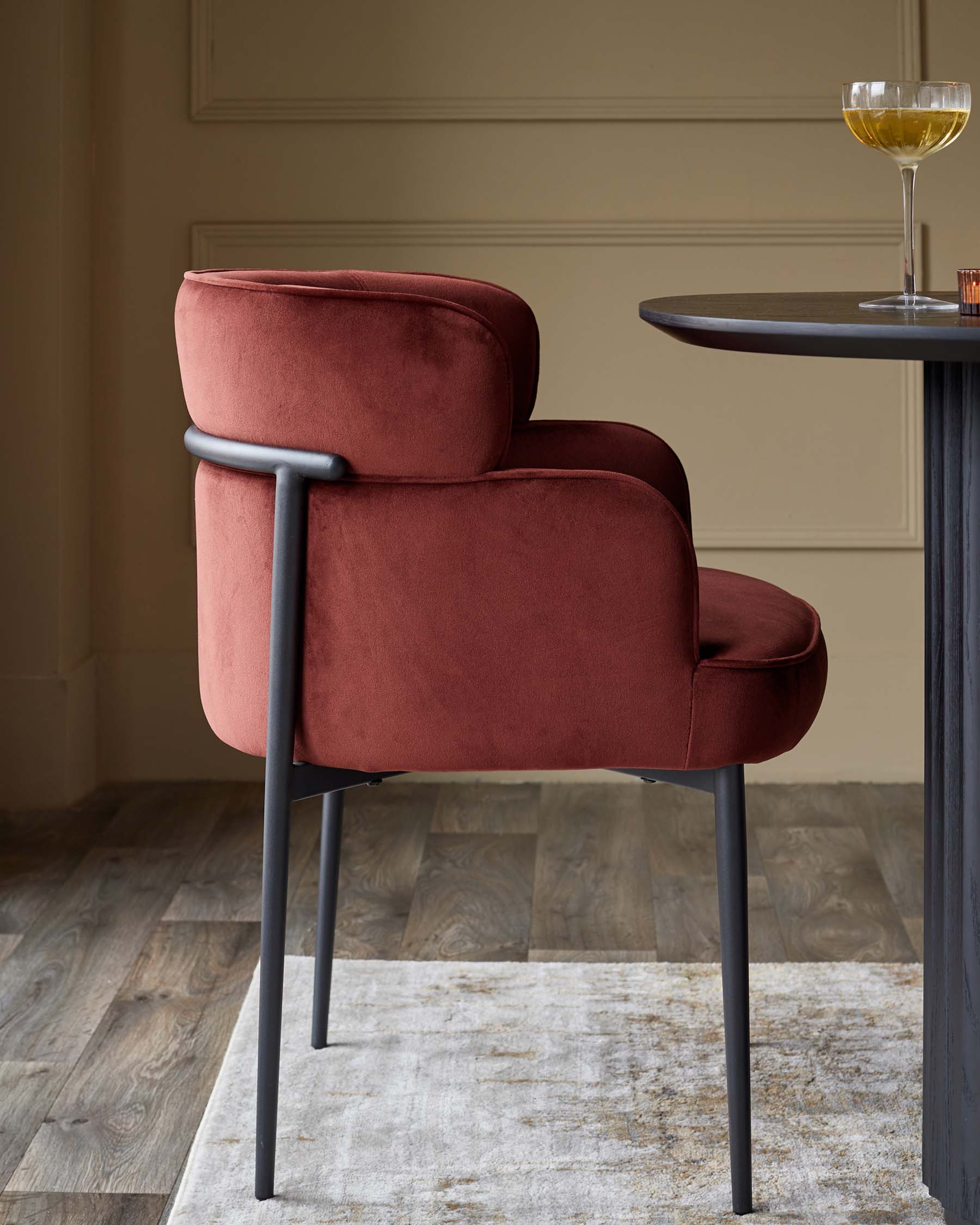 Felix toffee red velvet dining chair