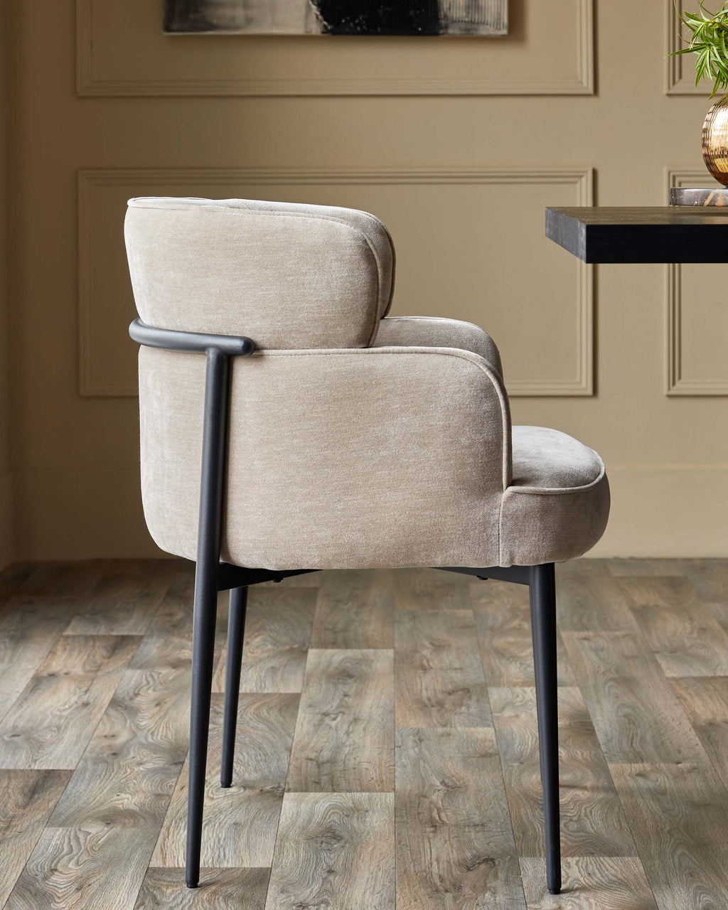Felix champagne chenille dining chair