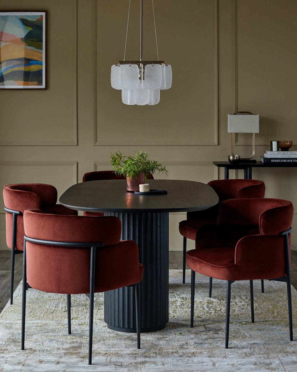 Felix toffee red velvet dining chair