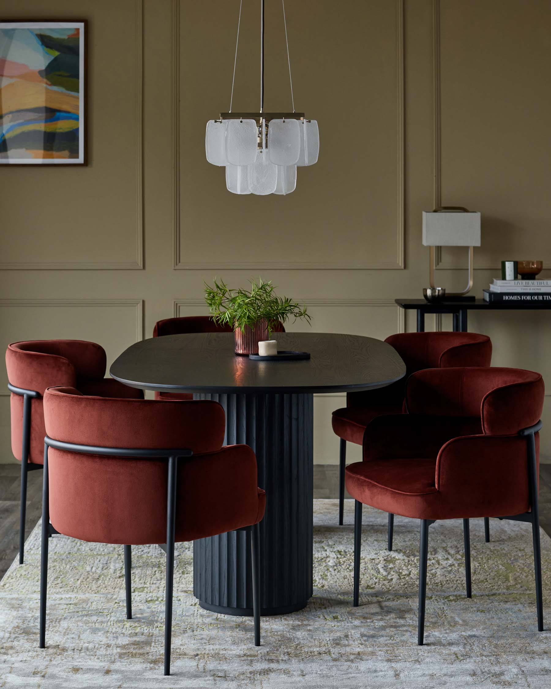 Felix toffee red velvet dining chair