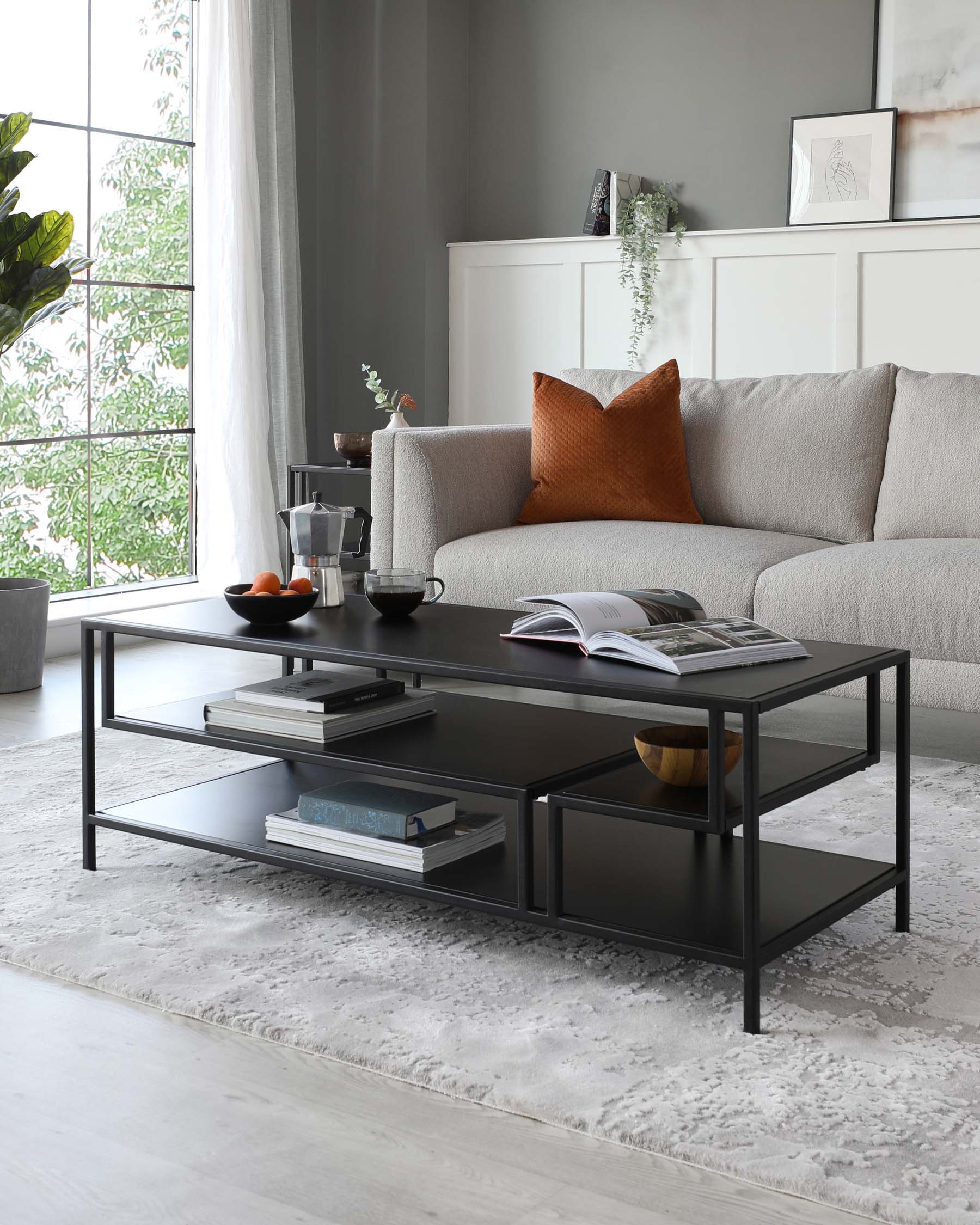 Finley Black Metal Coffee Table