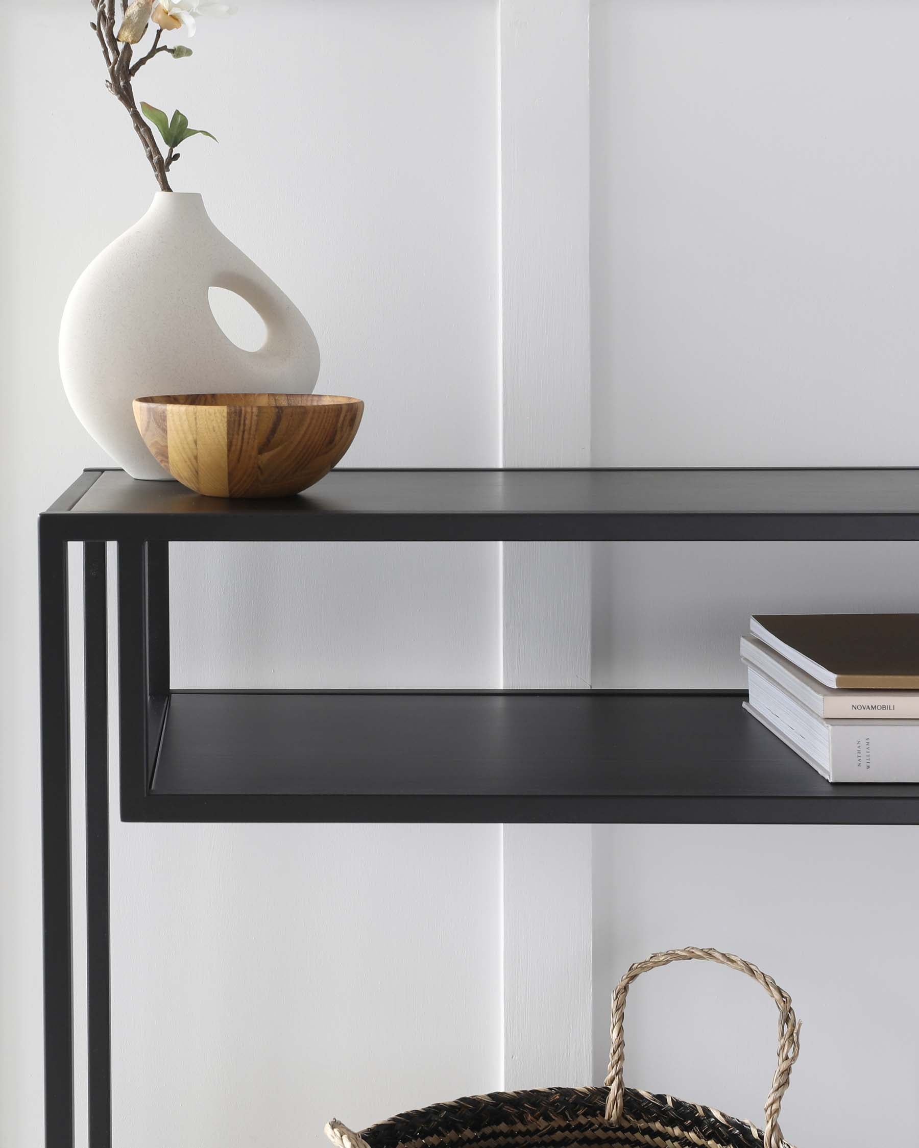 Finley Black Metal Console Table