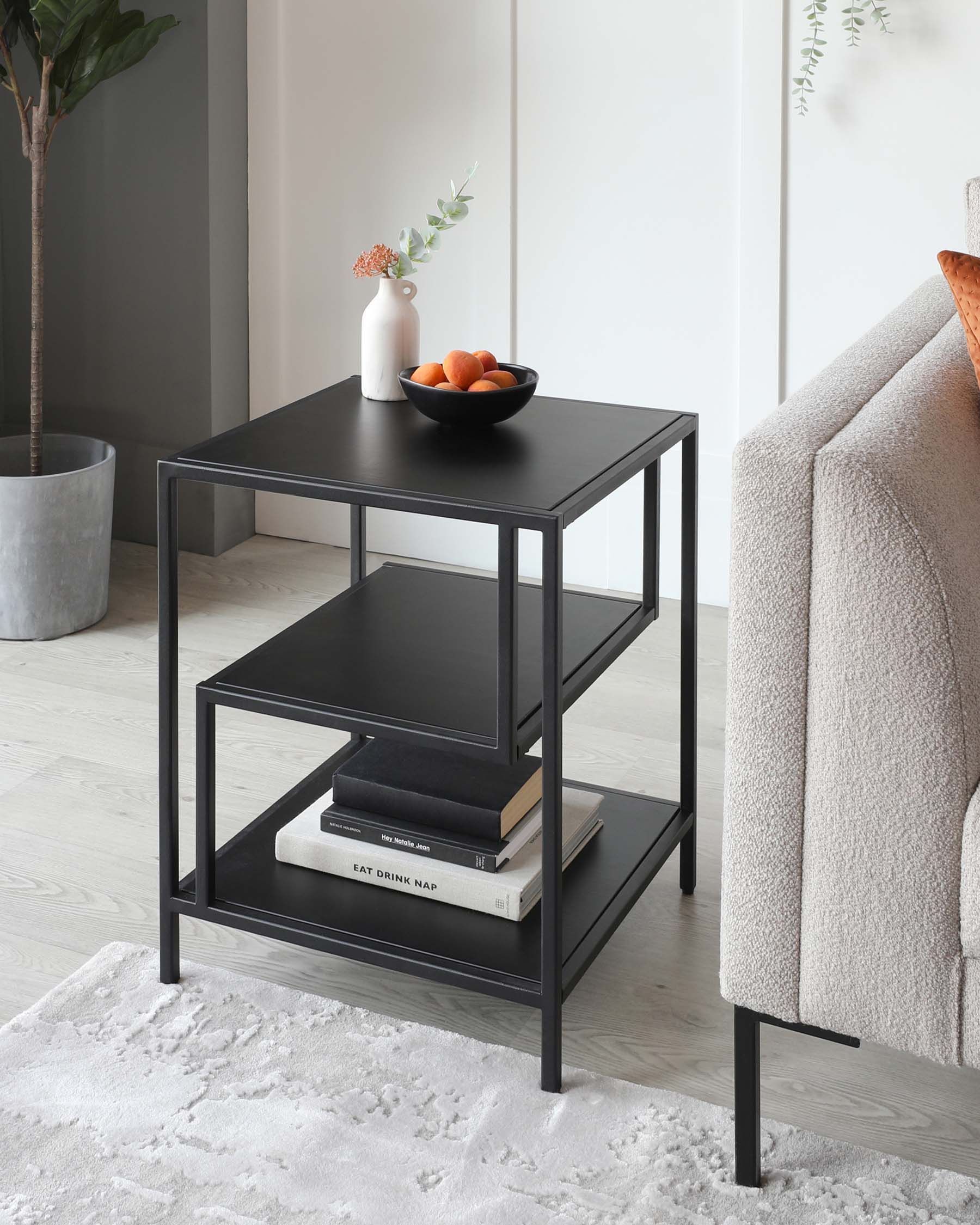 Finley Black Metal Side Table