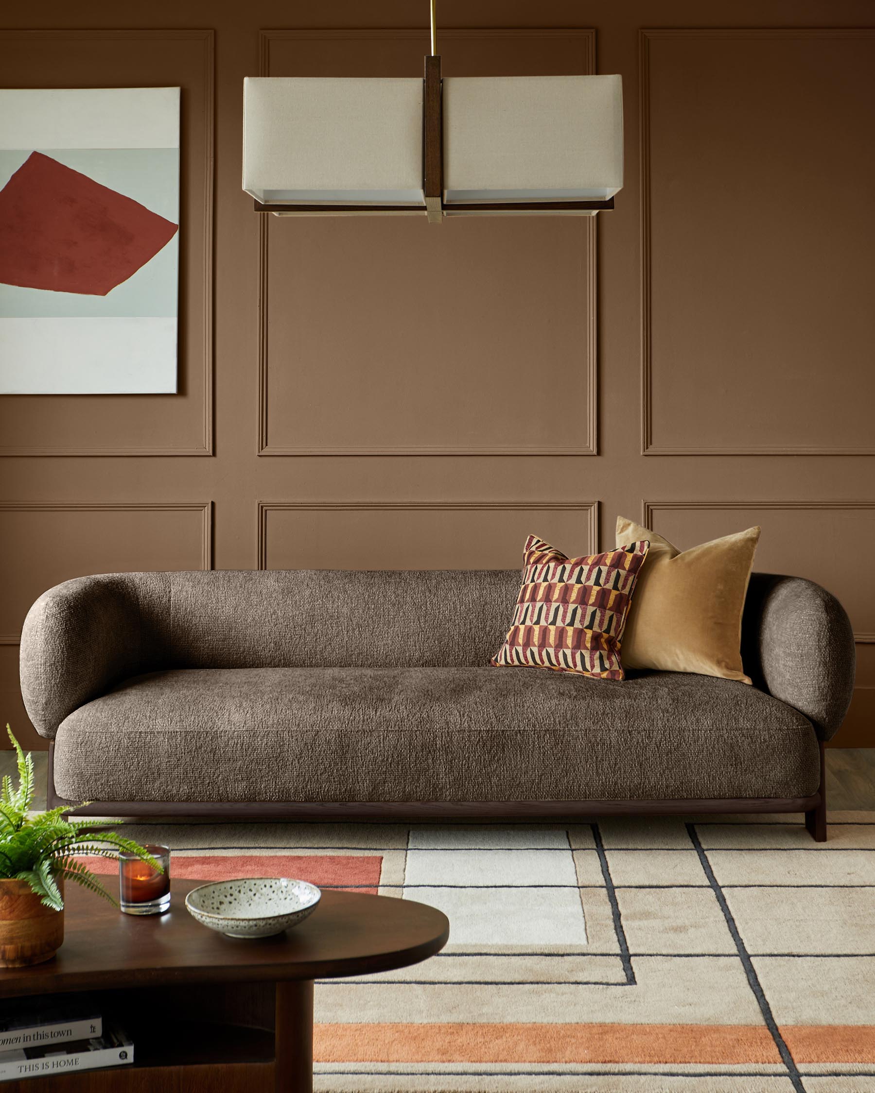 Florence mocha chunky weave 3 seater sofa