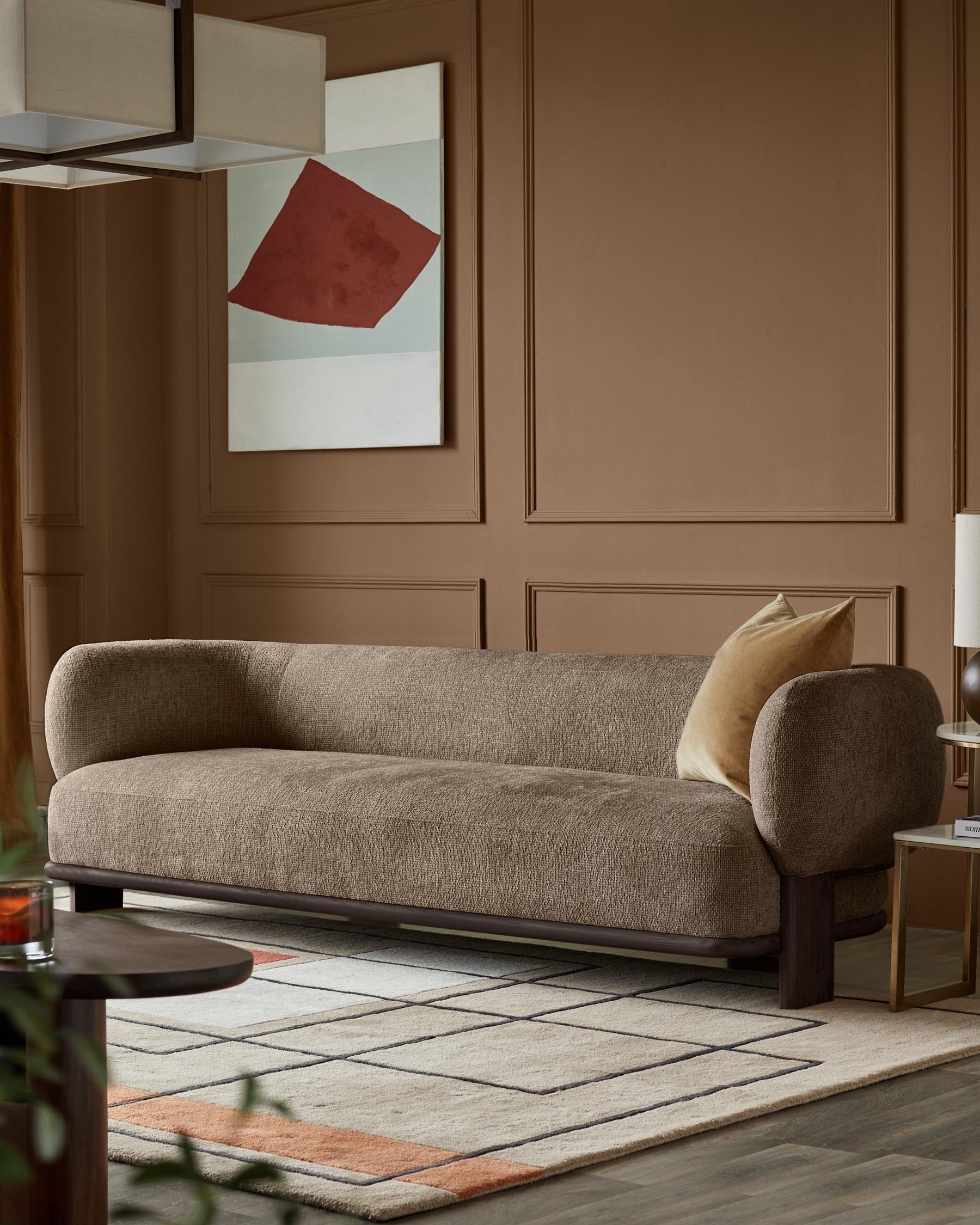 Florence mocha chunky weave 3 seater sofa