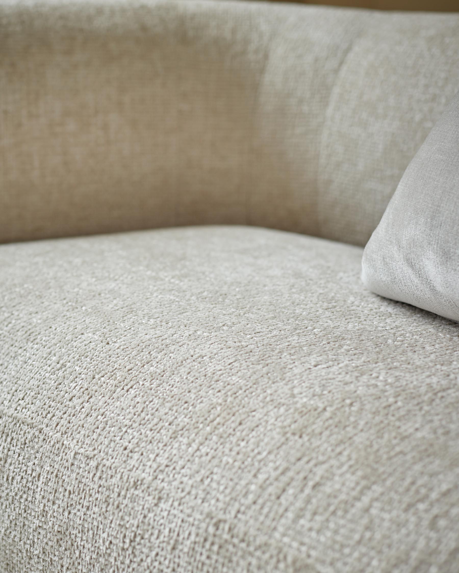 Florence natural fabric with dark wood 3 seater sofa