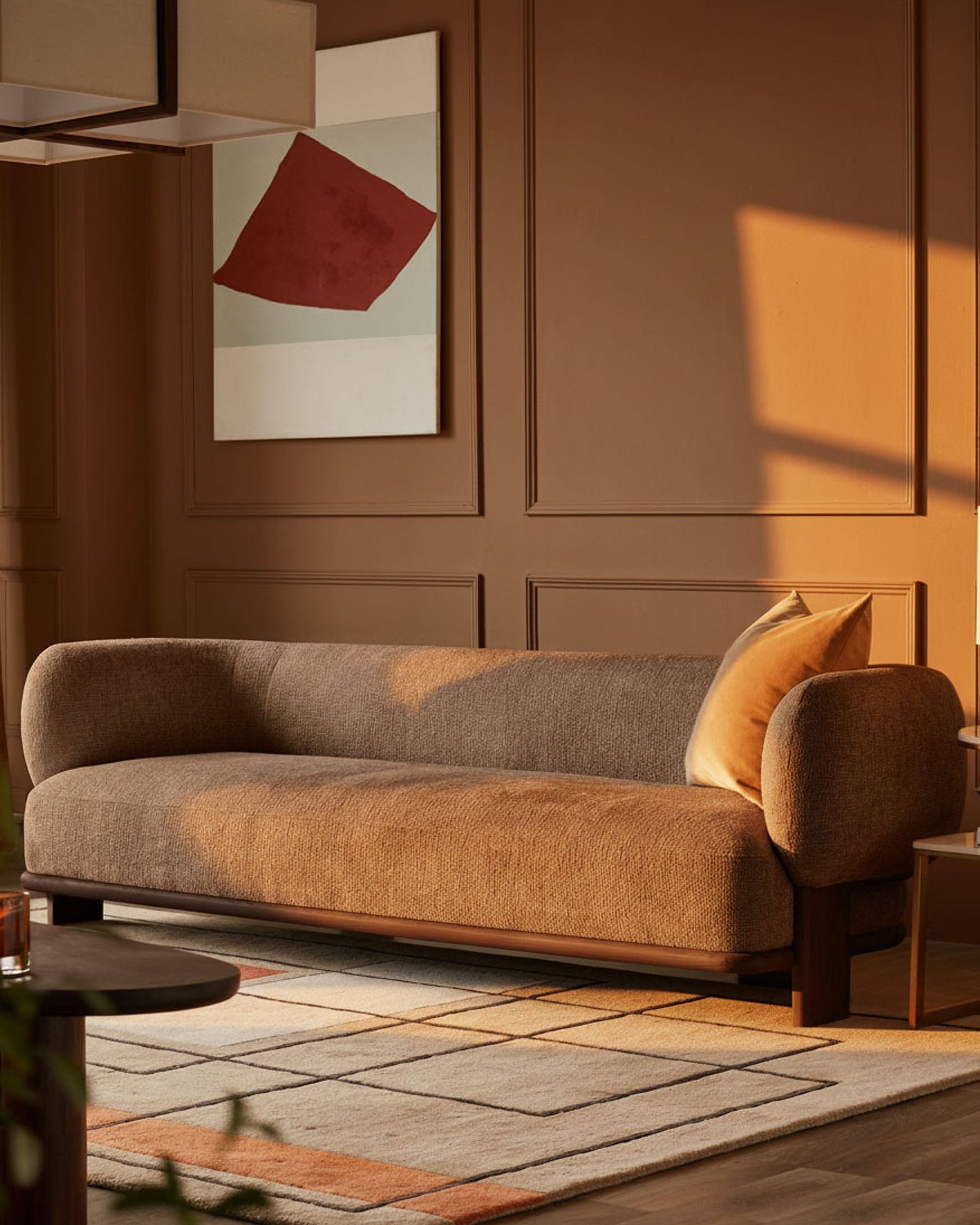 Florence mocha chunky weave 3 seater sofa