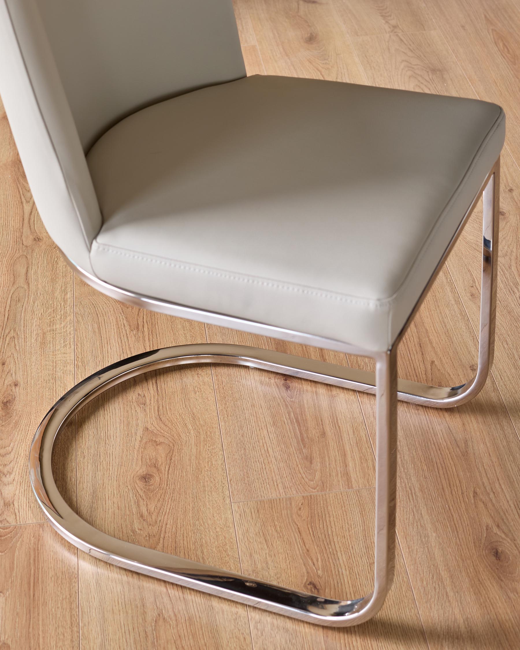 Form Light Grey Faux Leather Cantilever Dining Chair