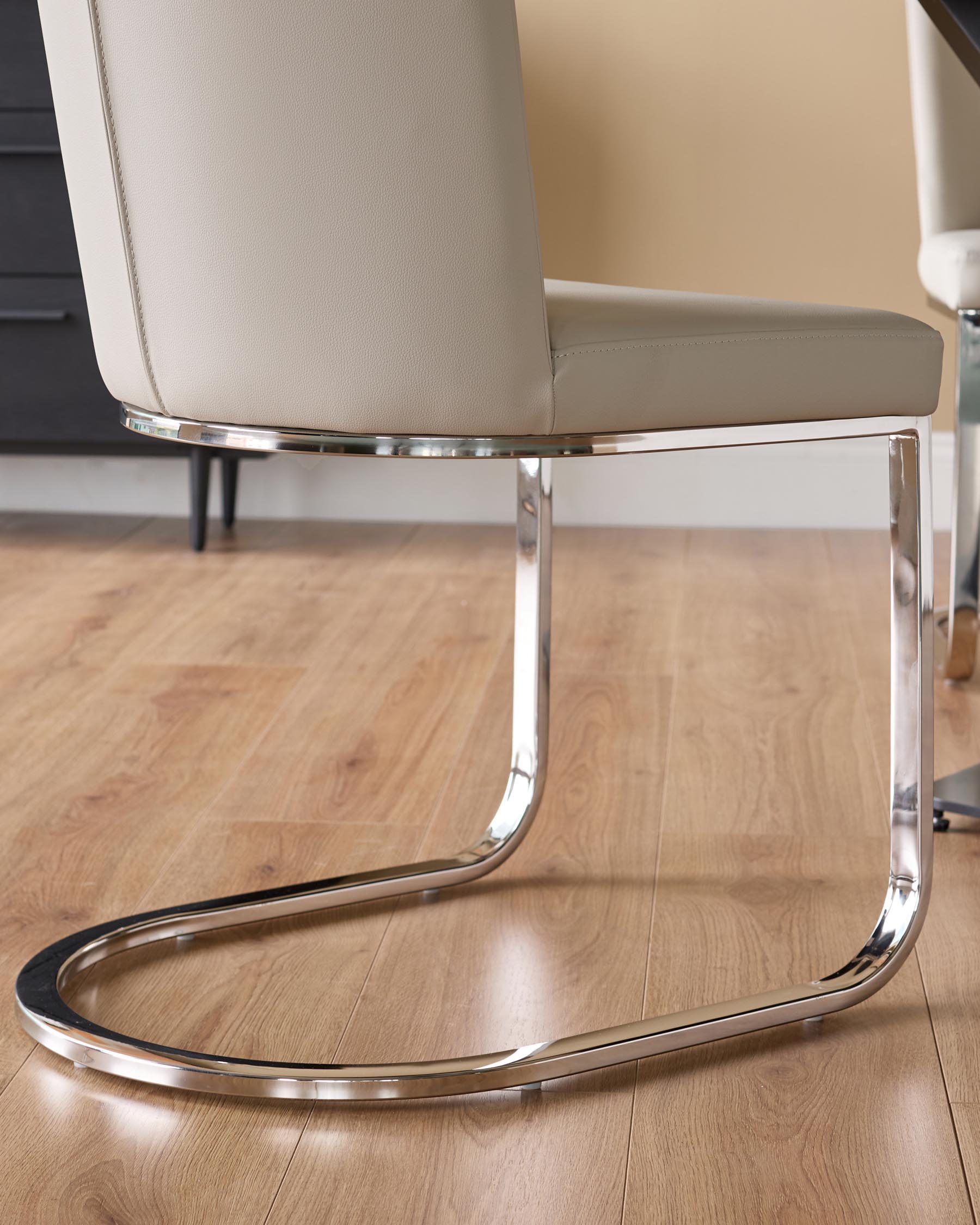 Form Light Grey Faux Leather Cantilever Dining Chair